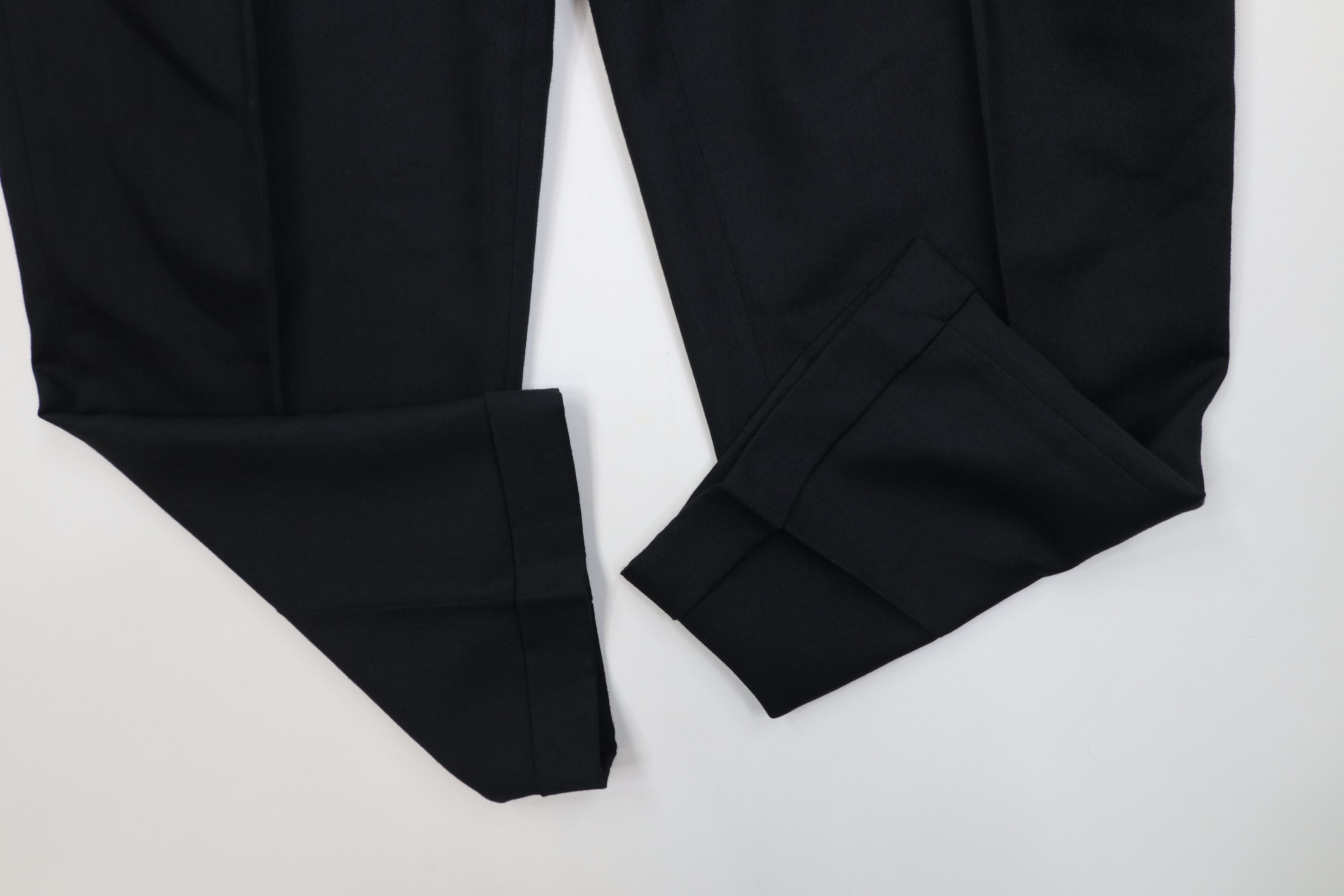 Vintage Vintage 90s Gabardine Blend Knit Wide Leg Chino Pants Black Size US 32 / EU 48 - 5 Thumbnail