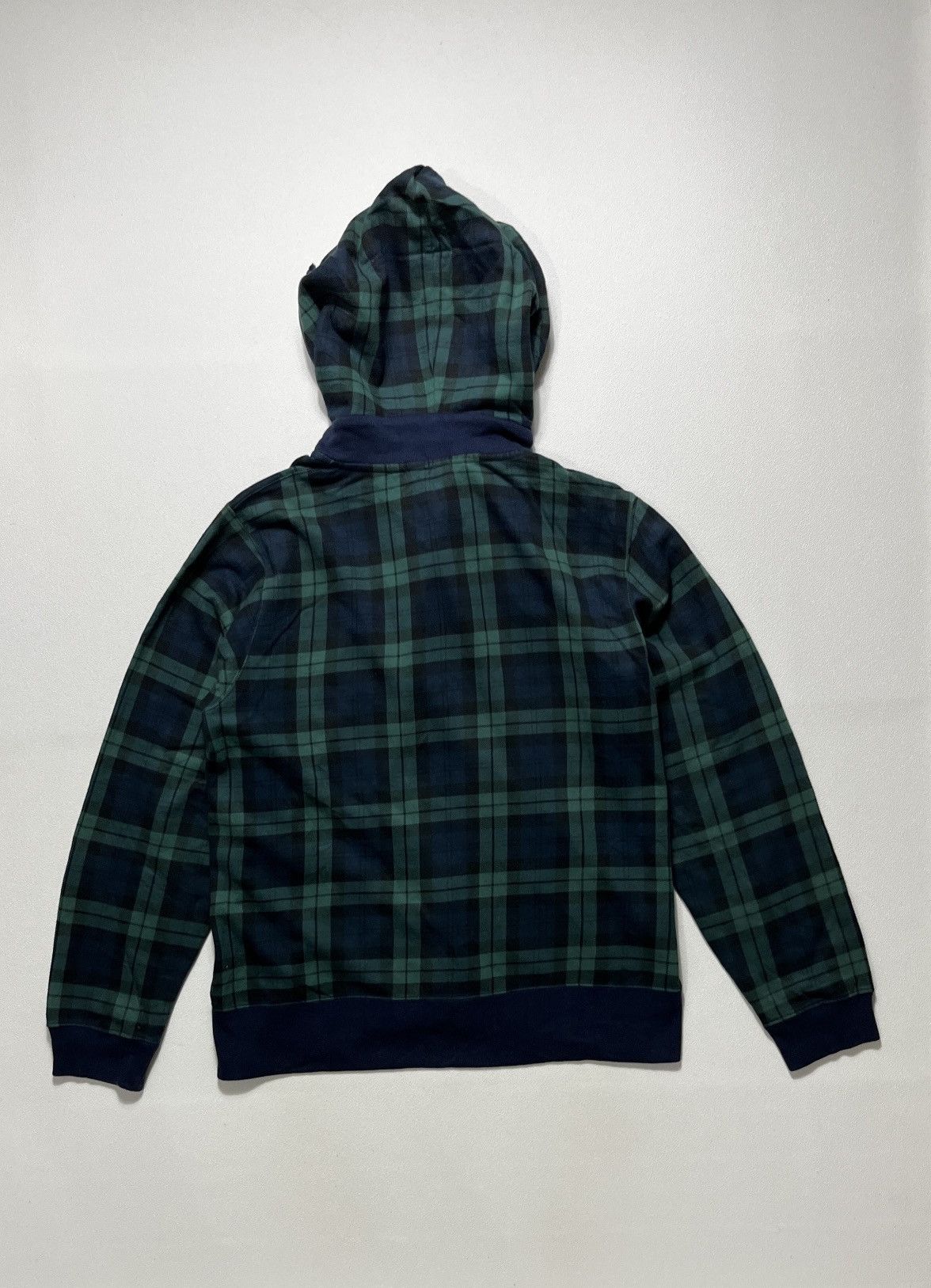 Beams Plus 2000's Beams Asymmetric Wire Hood Zip-Up Check Hooded Jacket Size US L / EU 52-54 / 3 - 2 Thumbnail