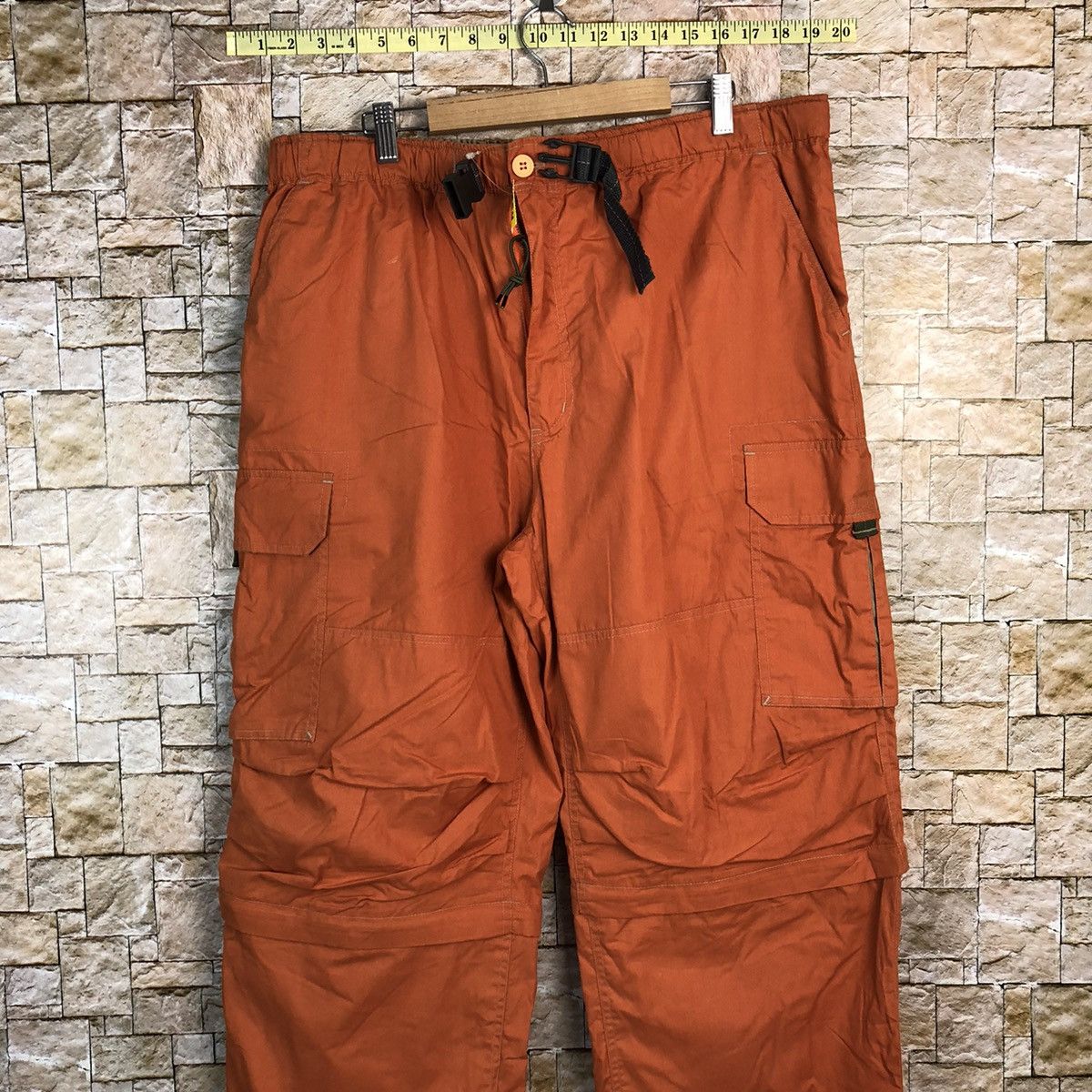Japanese Brand Scommesso Orange Cargo Multipocket Pants #A580 Size US 33 - 2 Thumbnail