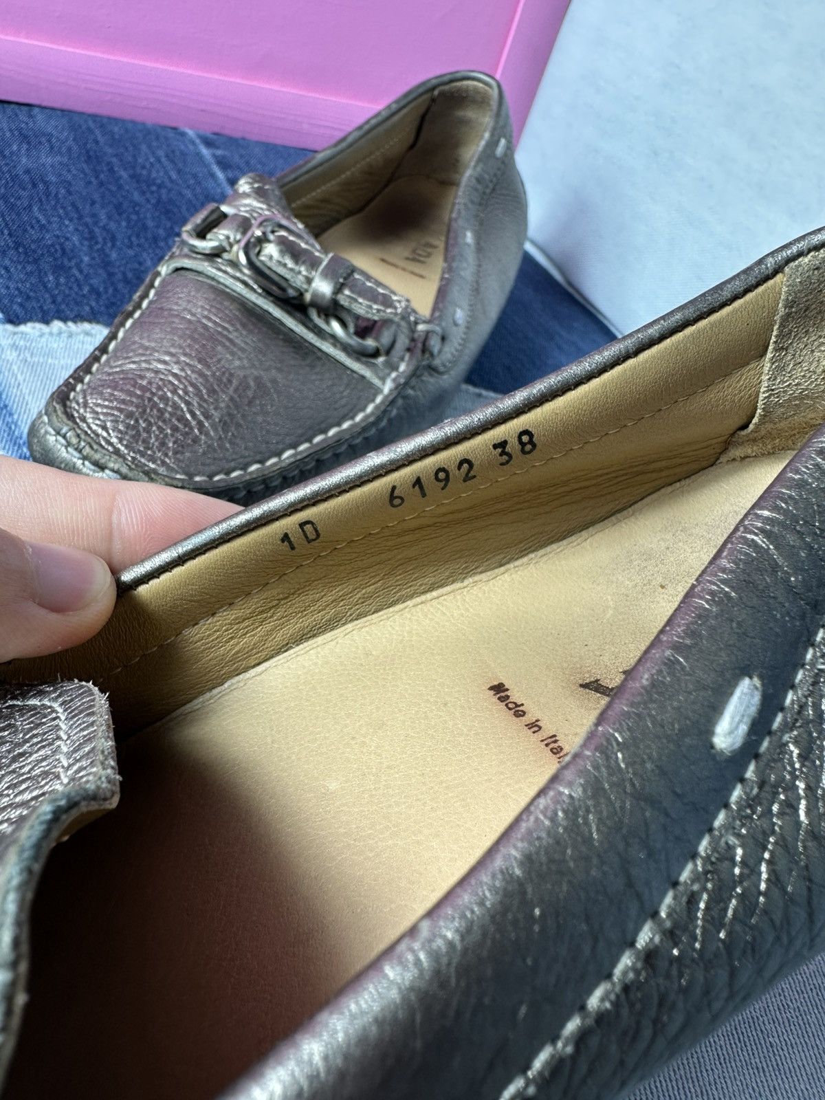 Prada Prada Leather Flats Loafers Logo Buckle Shoes Vintage Size US 8 / IT 38 - 23 Thumbnail