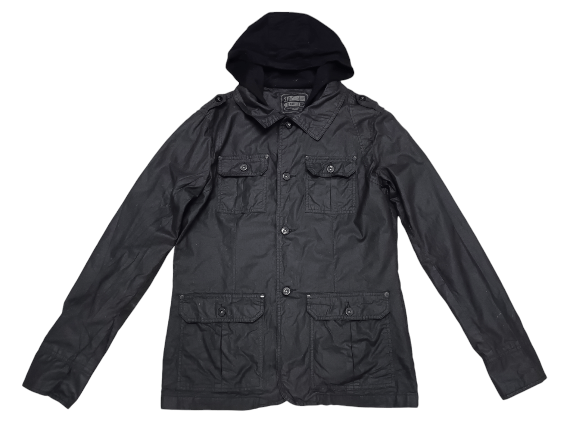 14th Addiction × Le Grande Bleu (L.G.B.) Vintage 21 Men Wax Jacket Hoodie Size US M / EU 48-50 / 2 - 1 Thumbnail