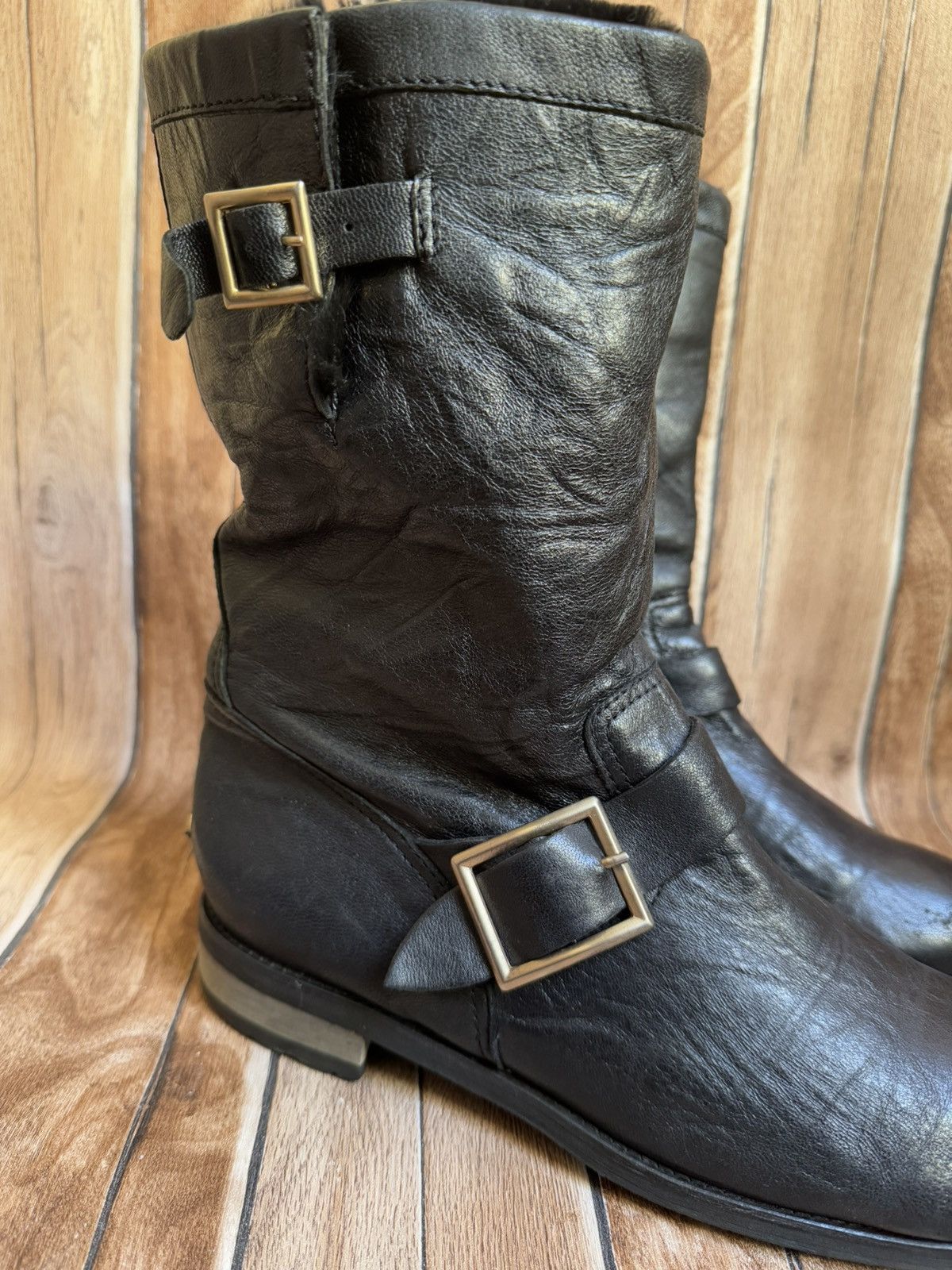 Jimmy Choo × Vintage Engineer fur boots Size US 9.5 / IT 39.5 - 6 Thumbnail