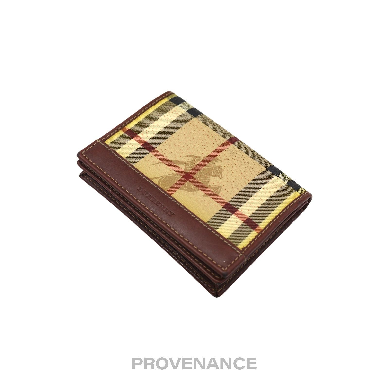 Burberry 🔴 Burberry Pocket Organizer Wallet - Haymarket Check Brown Size ONE SIZE - 3 Thumbnail