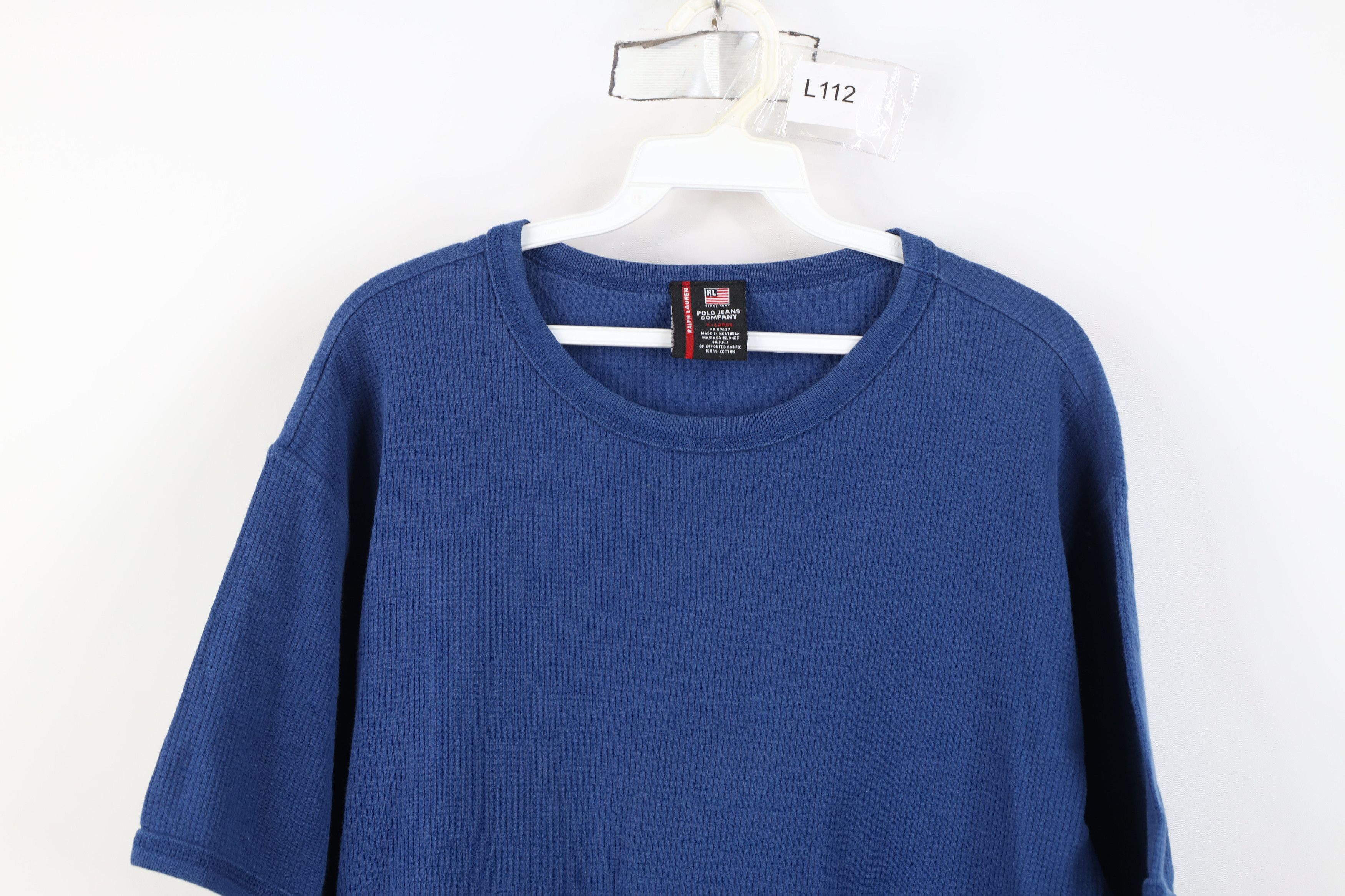 Ralph Lauren Vintage 90s Ralph Lauren Spell Thermal Waffle Knit T-Shirt Size US XL / EU 56 / 4 - 2 Thumbnail