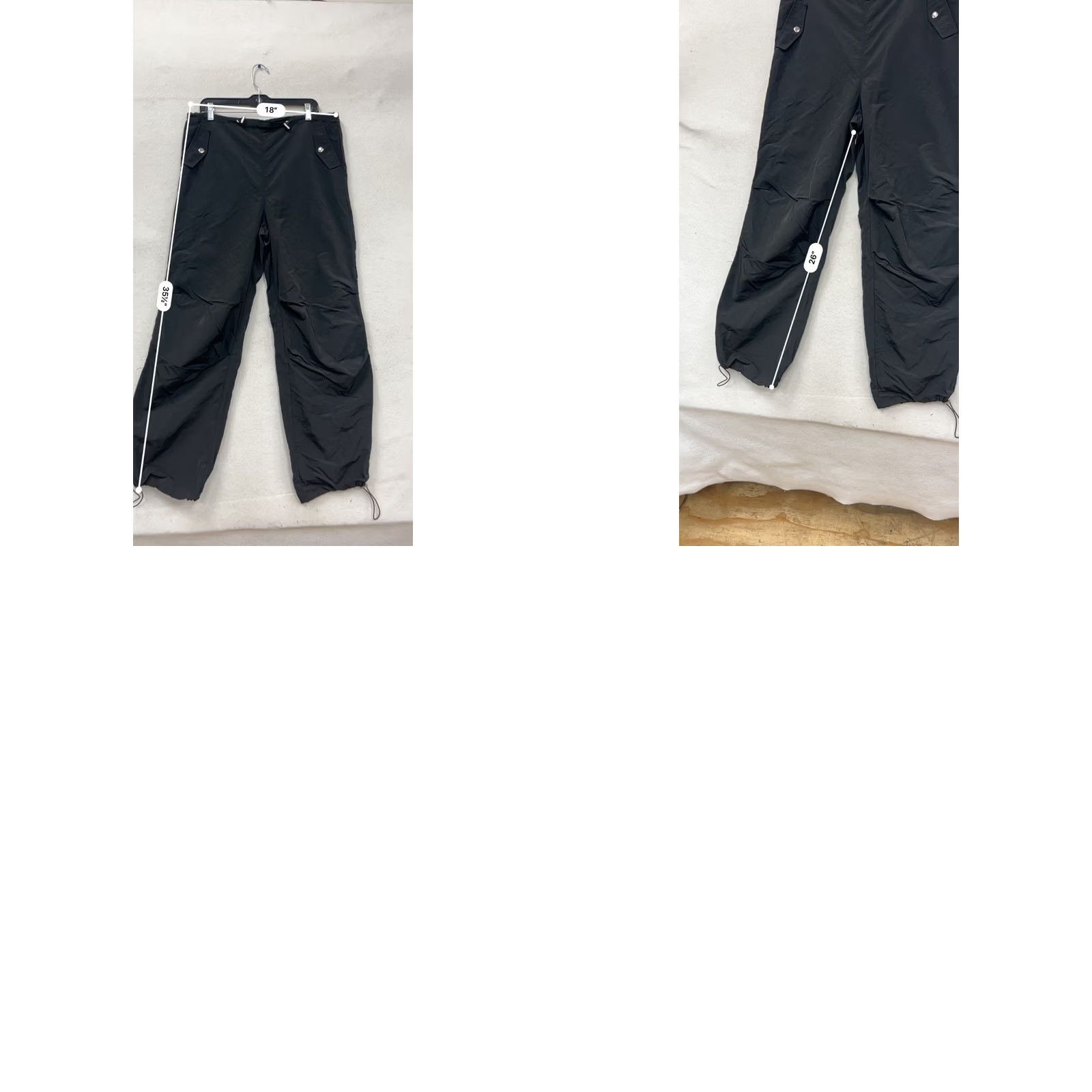 Vintage Halara Black Drawstring Ankle Pants S Womens Regular Nylon Trousers Joggers Pockets 776A Size 28" / US 6 / IT 42 - 8 Thumbnail