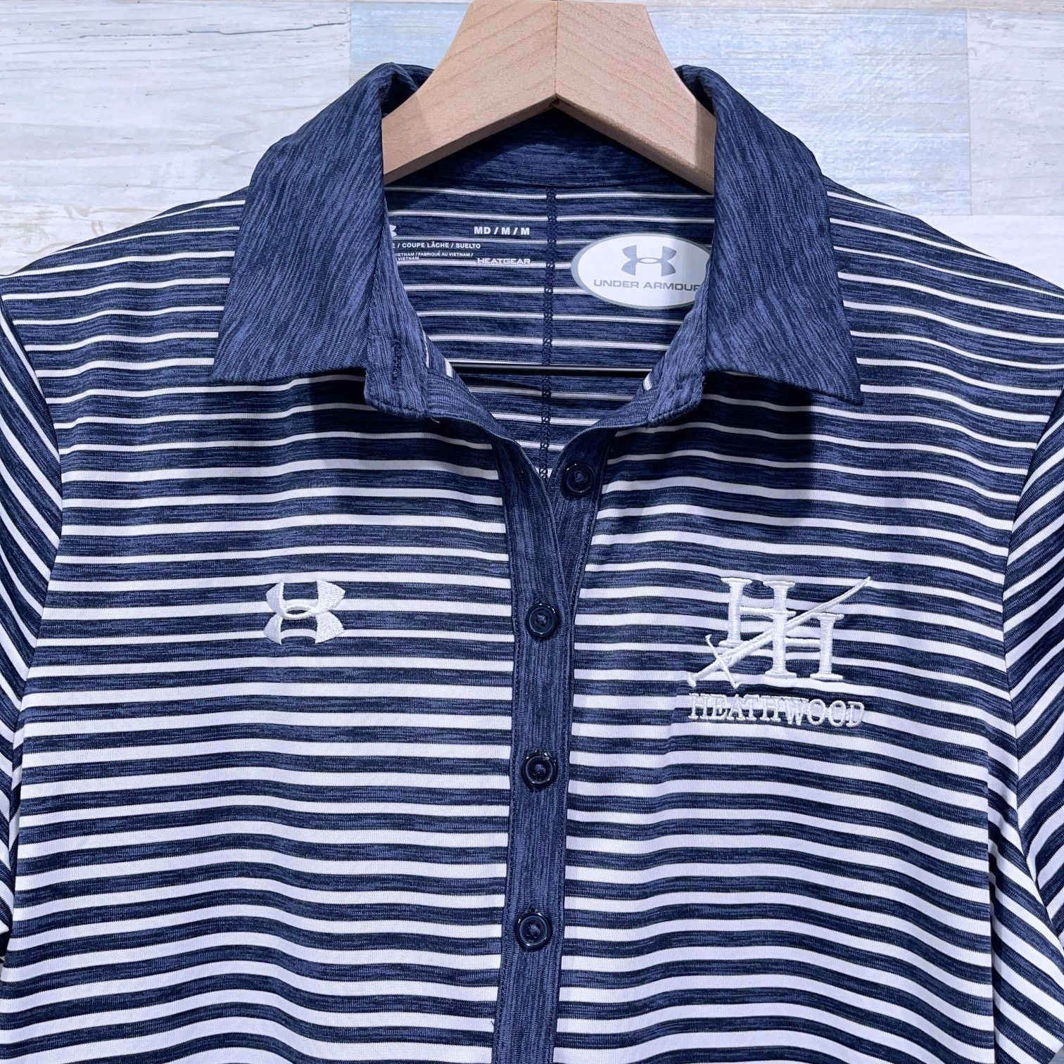 Under Armour Under Armour Heathwood Hall Striped Polo Blue Womens Me Size M / US 6-8 / IT 42-44 - 2 Thumbnail
