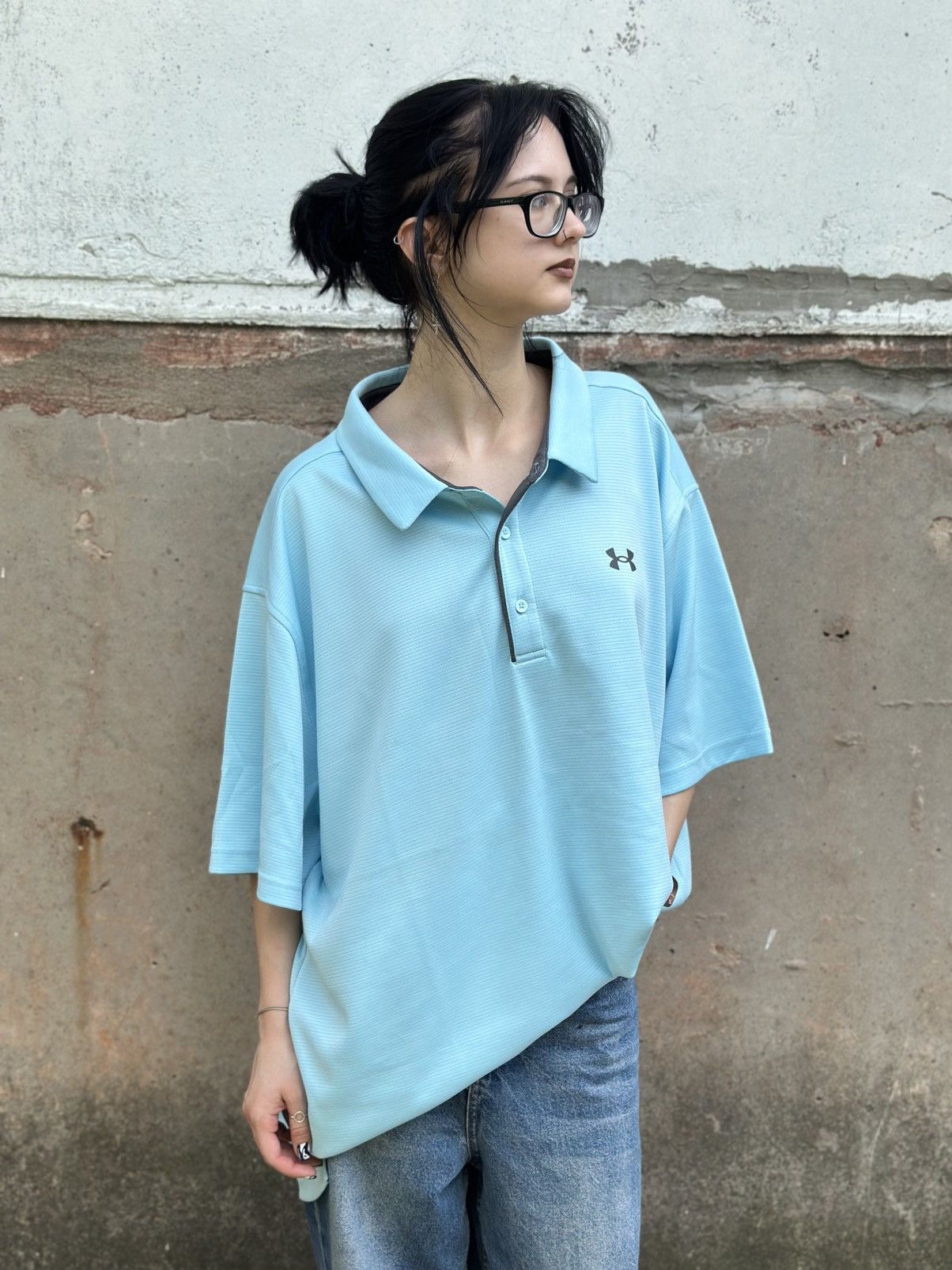 Under Armour VTG Under Armour Polo Light Blue Size XXL Y2K 00s USA Hype Size US XXL / EU 58 / 5 - 1 Thumbnail