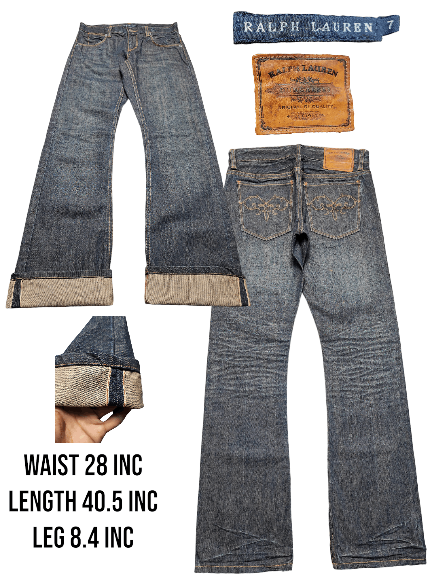 Ralph Lauren Dungarees Jeans Selvedge 28