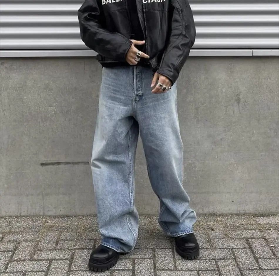 Japanese Brand Washed Blue Baggy Jeans Pants Oversized y2k Size US 34 / EU 50 - 1 Thumbnail