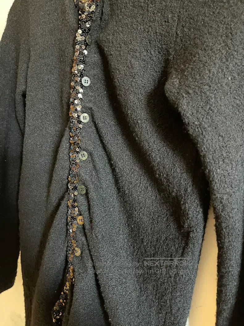 Junya Watanabe Junya Watanabe Black Wool Sequin Embellished Knit Cardigan Size M / US 6-8 / IT 42-44 - 4 Thumbnail
