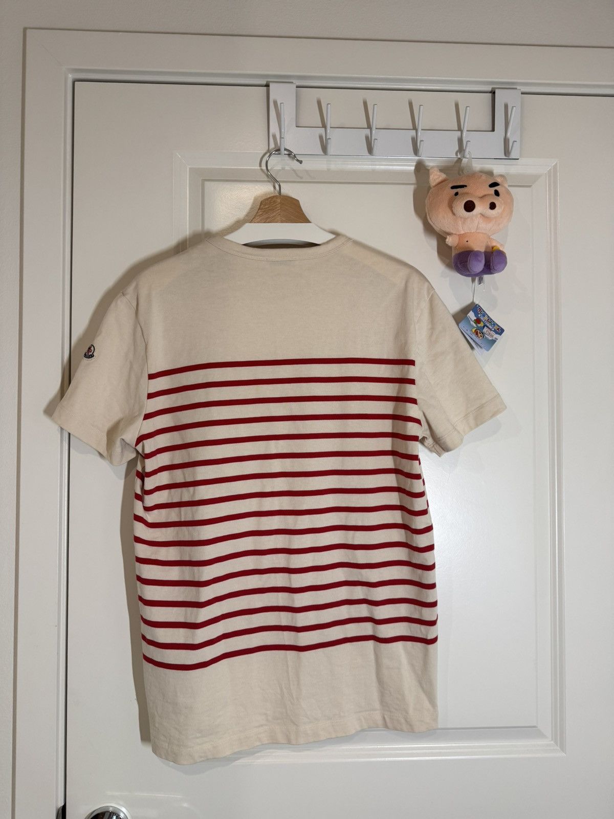 Moncler Moncler Yellow Shark Red Stripe Cream White T-shirts Size US XL / EU 56 / 4 - 2 Thumbnail