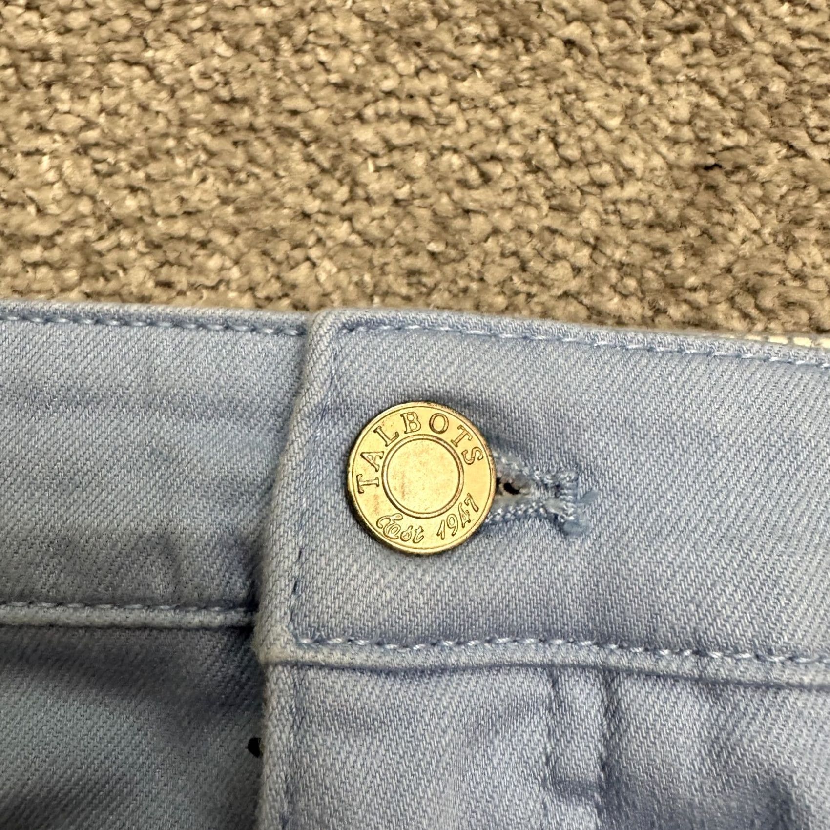 Talbots Talbots Womens 12 Periwinkle Blue Slim Fit Ankle Chino Pants Mid Rise Flat Front Size 34" / US 12 / IT 48 - 3 Thumbnail