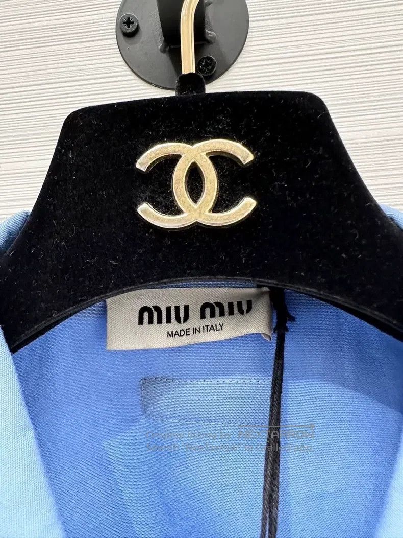 Miu Miu Miu Miu 36 Blue waist shirt Size S / US 4 / IT 40 - 3 Thumbnail