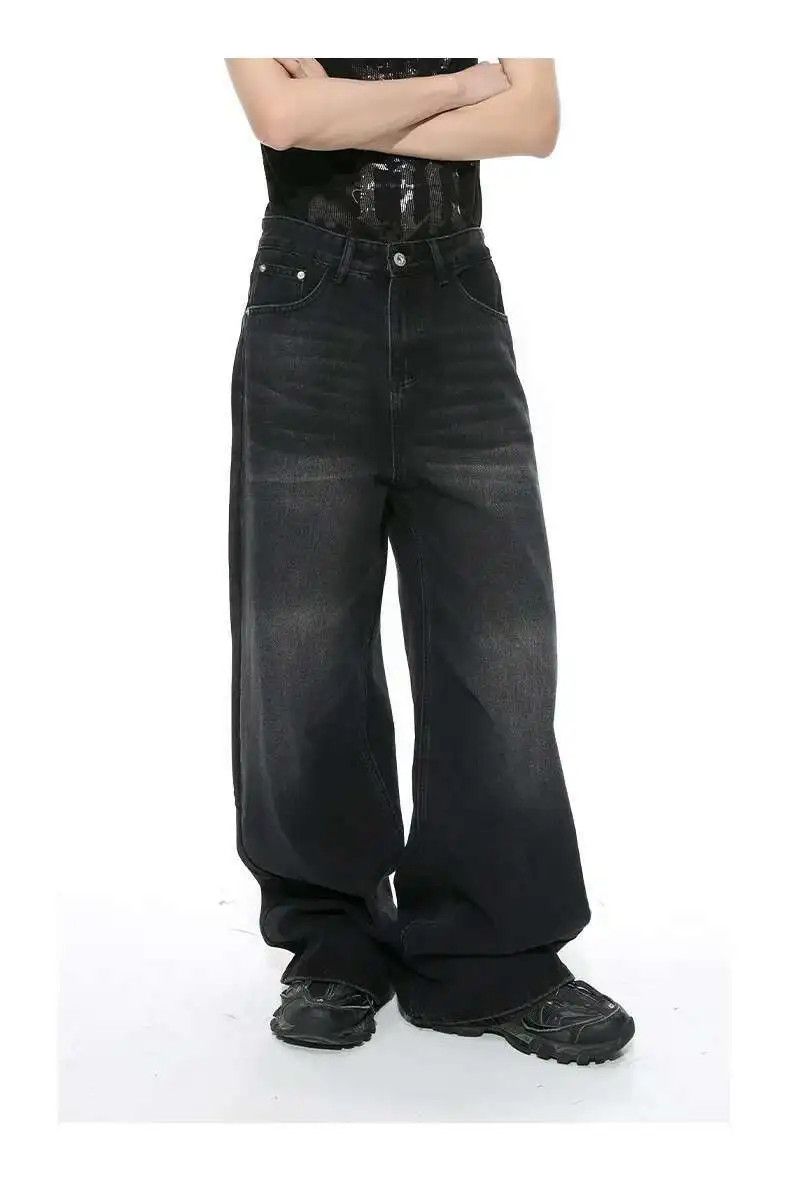 Japanese Brand Baggy Dark Blue Wide Leg Baggy Denim Jeans Size US 30 / EU 46 - 6 Thumbnail
