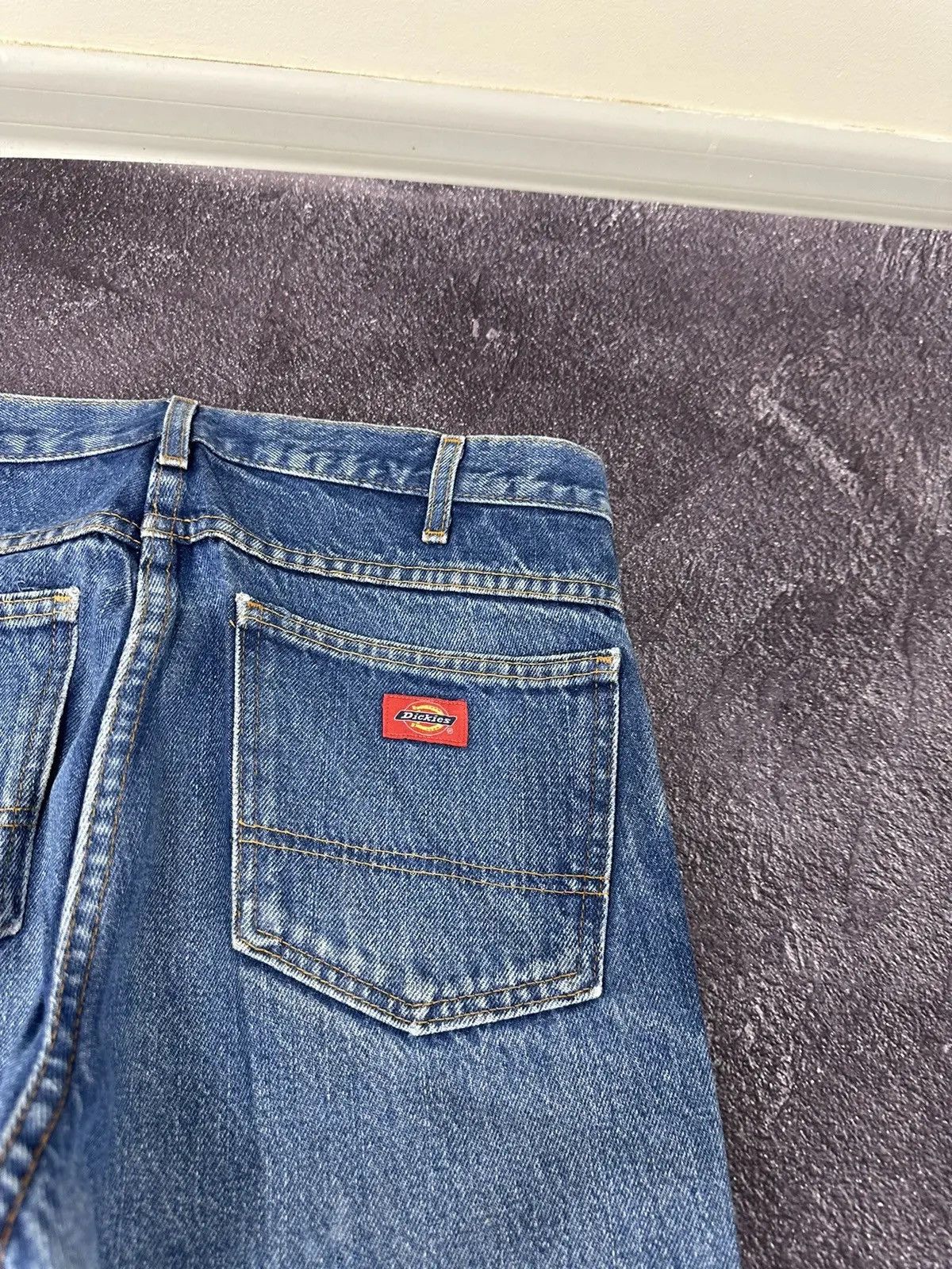 Dickies × Vintage Vintage Dickies Faded Blue Work Denim Hype Slim Flared Jeans Size US 34 / EU 50 - 7 Thumbnail