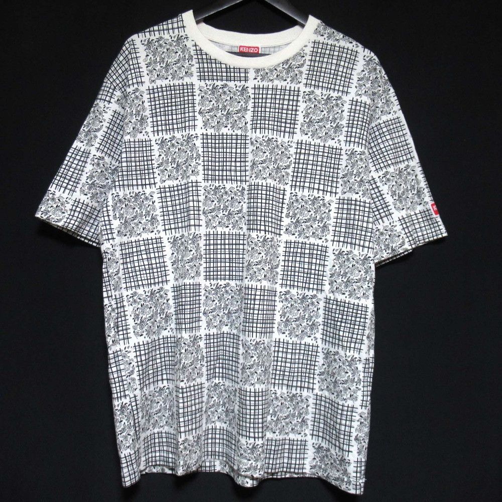 Kenzo Kenzo Kenzo Flower Check Print T-shirt Cotton T-Shirts DUTY FREE for USA Size ONE SIZE - 1 Thumbnail
