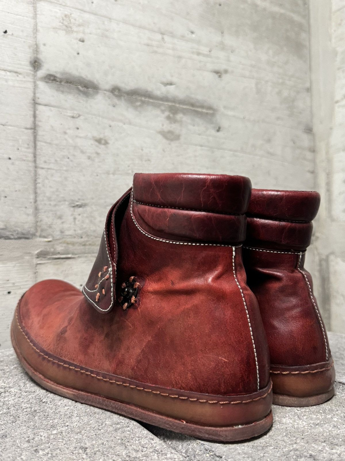 A1923 A Diciannoveventitre Burnt Red Leather Boots Size US 8.5 / EU 41-42 - 4 Thumbnail