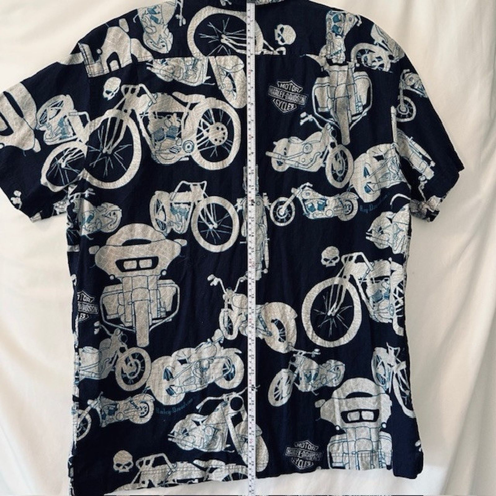 Harley Davidson Harley Davidson Motorcycle Shirt Hawaiian Men XL Blue/Gray Size US XL / EU 56 / 4 - 5 Thumbnail