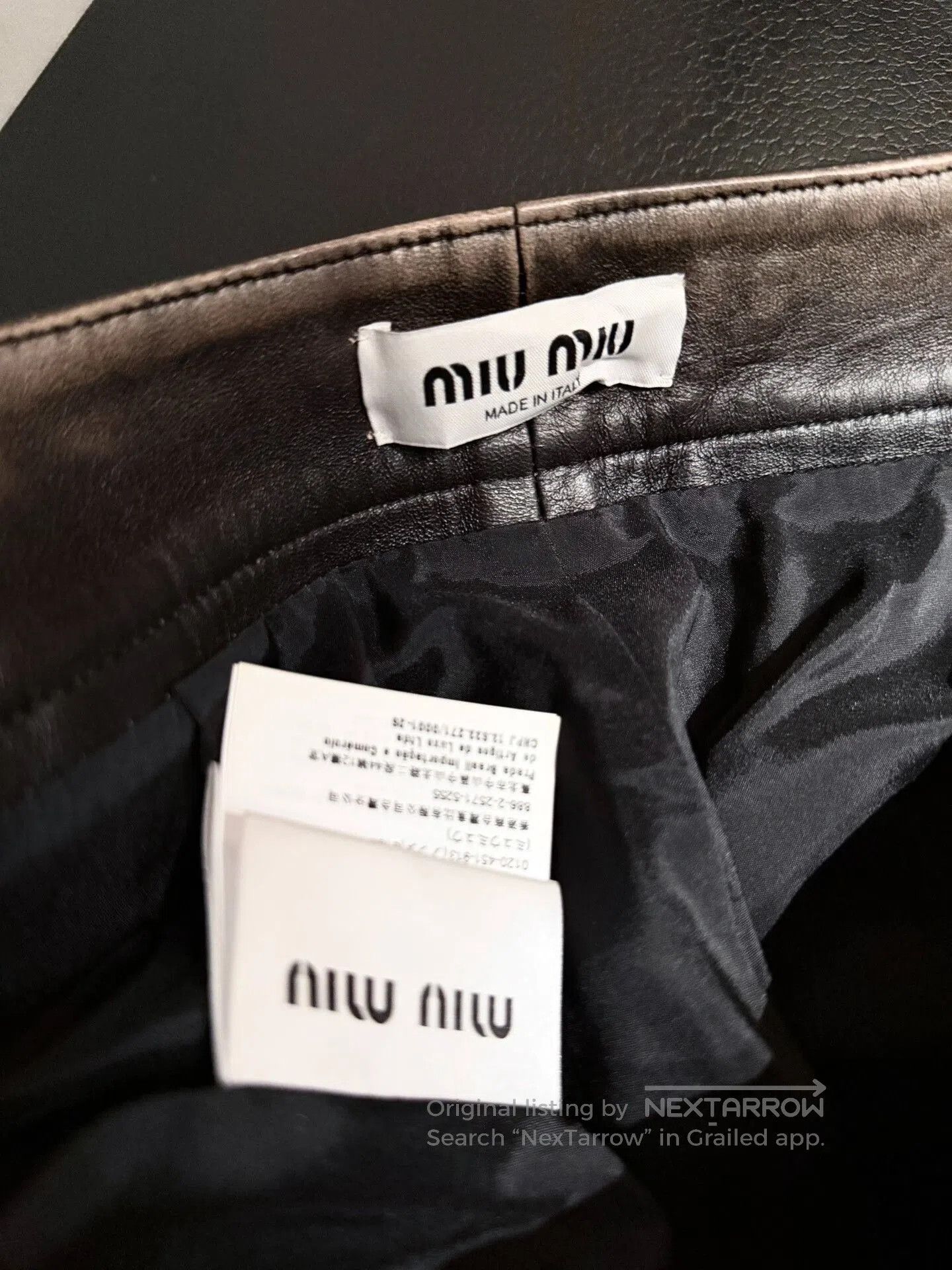 Miu Miu MiuMiu 24SS Brown Distressed Lambskin A. Size 35" - 3 Thumbnail