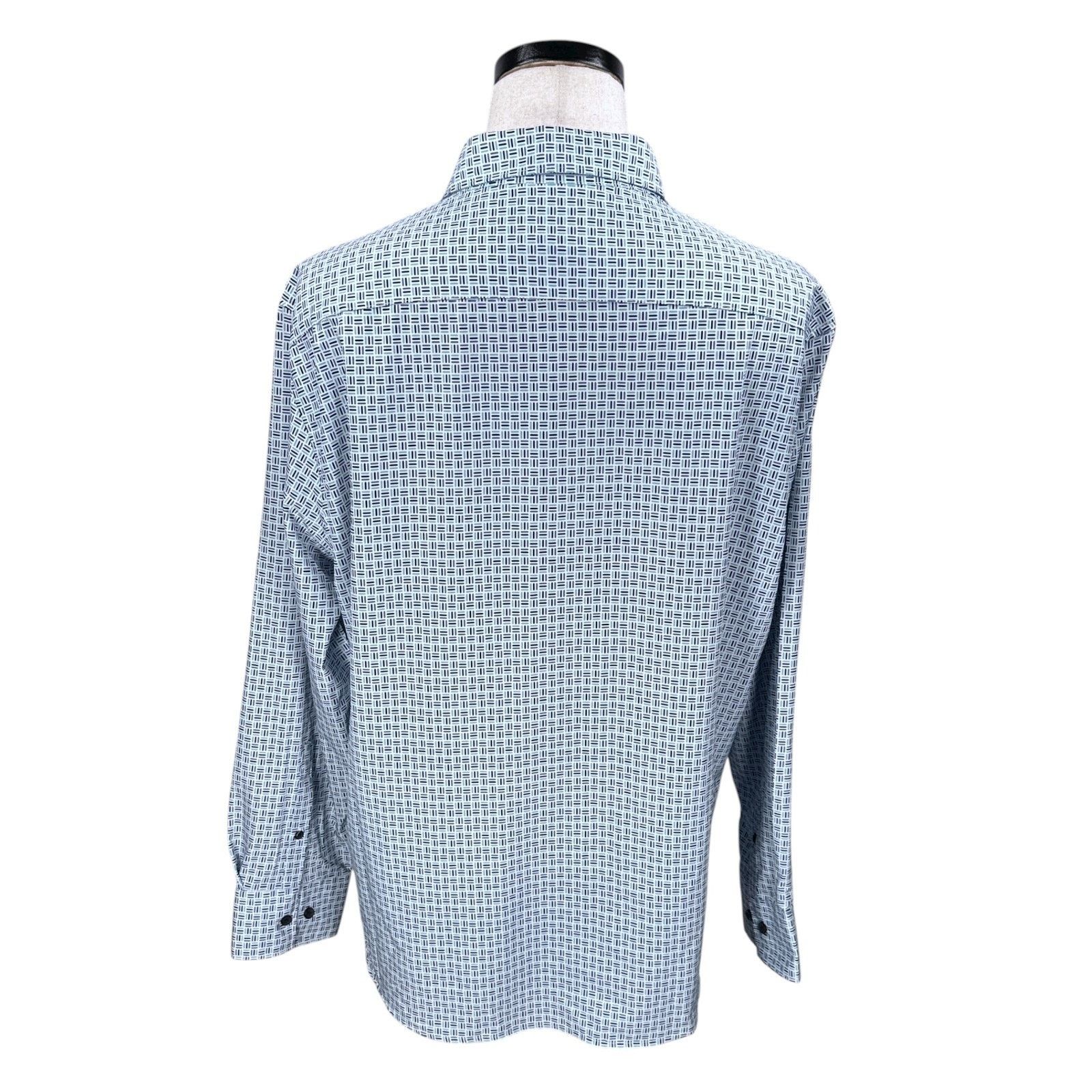 Other Con.Struct Shirt Men’s 2XL Blue White 4-Way Stretch Slim Fit Size US XXL / EU 58 / 5 - 2 Thumbnail