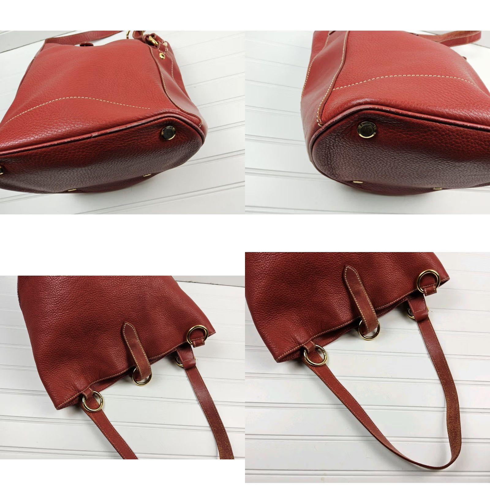 Vintage 49 Av Junko Shimada Tote Leather Handbag Purse Shoulder Pebbled Bright Red Womens Size ONE SIZE - 8 Thumbnail
