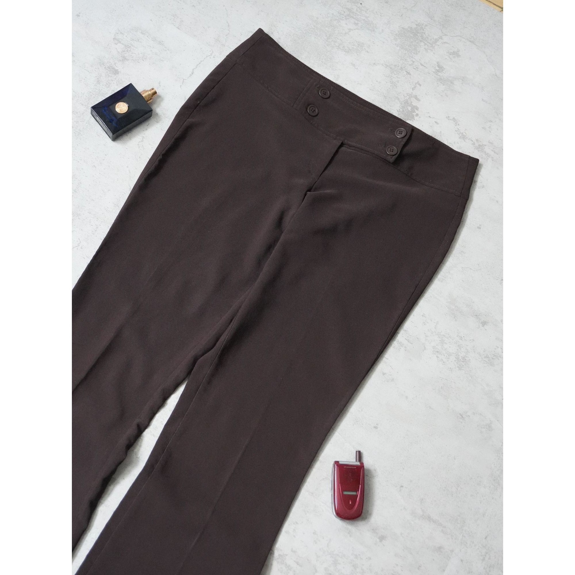 Other Vintage 90s Neva Brown Straight Pants Size 36" / US 14 / IT 50 - 2 Thumbnail