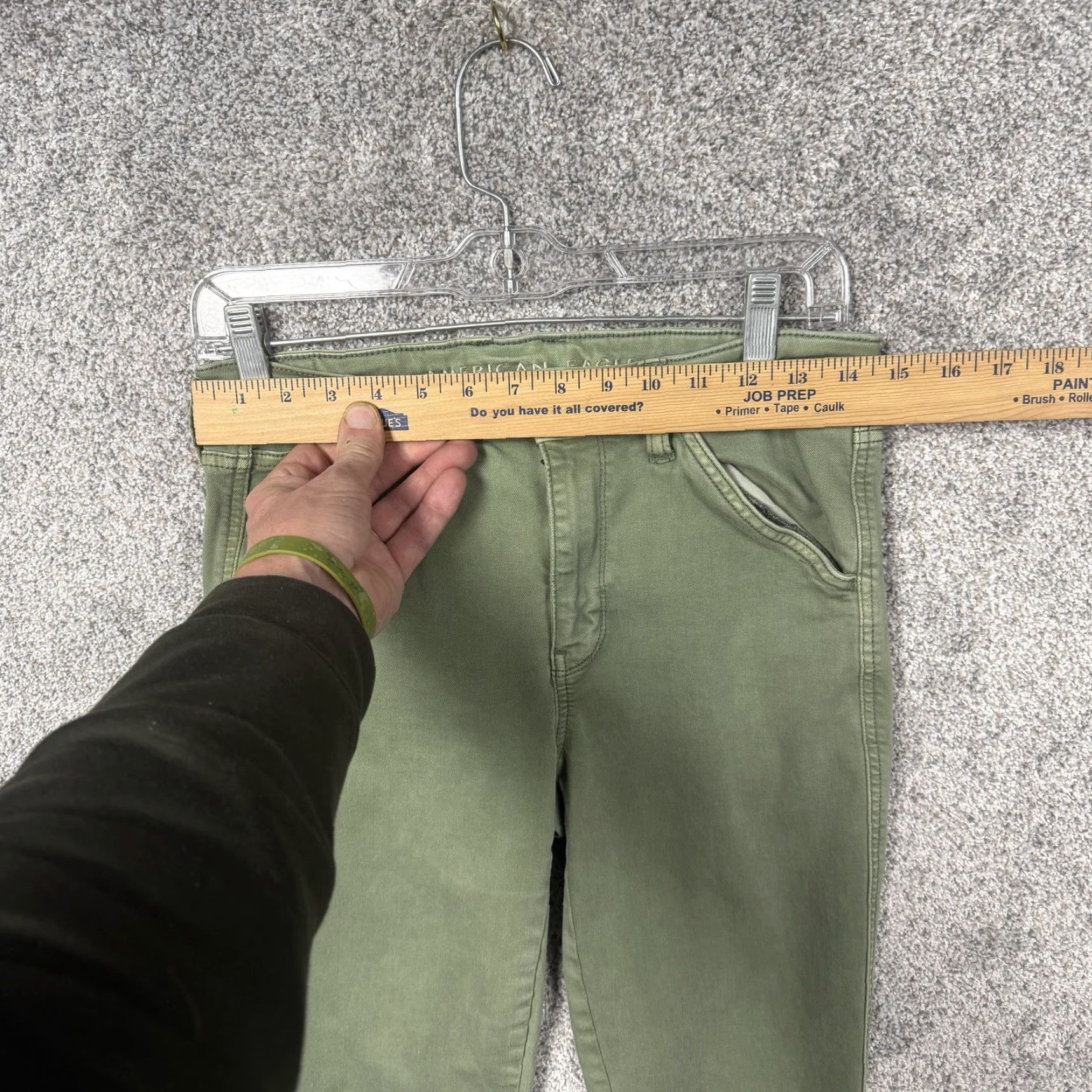 American Eagle Outfitters American Eagle Jeans Womens 8 Green Mid Rise Skinny 29x27 Next Level Stretch Size 30" / US 8 / IT 44 - 2 Thumbnail