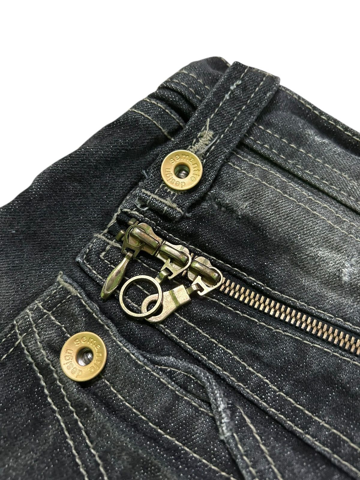 Kapital Semantic design Punk Bondage Style Denim Jeans ☠️☠️ Size US 32 / EU 48 - 2 Thumbnail