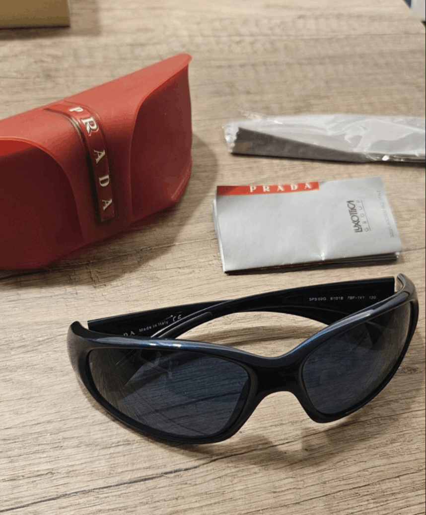 Prada × Vintage PRADA Sunglasses Rimless Sport Metal Frame Shield Wrap Size ONE SIZE - 1 Thumbnail