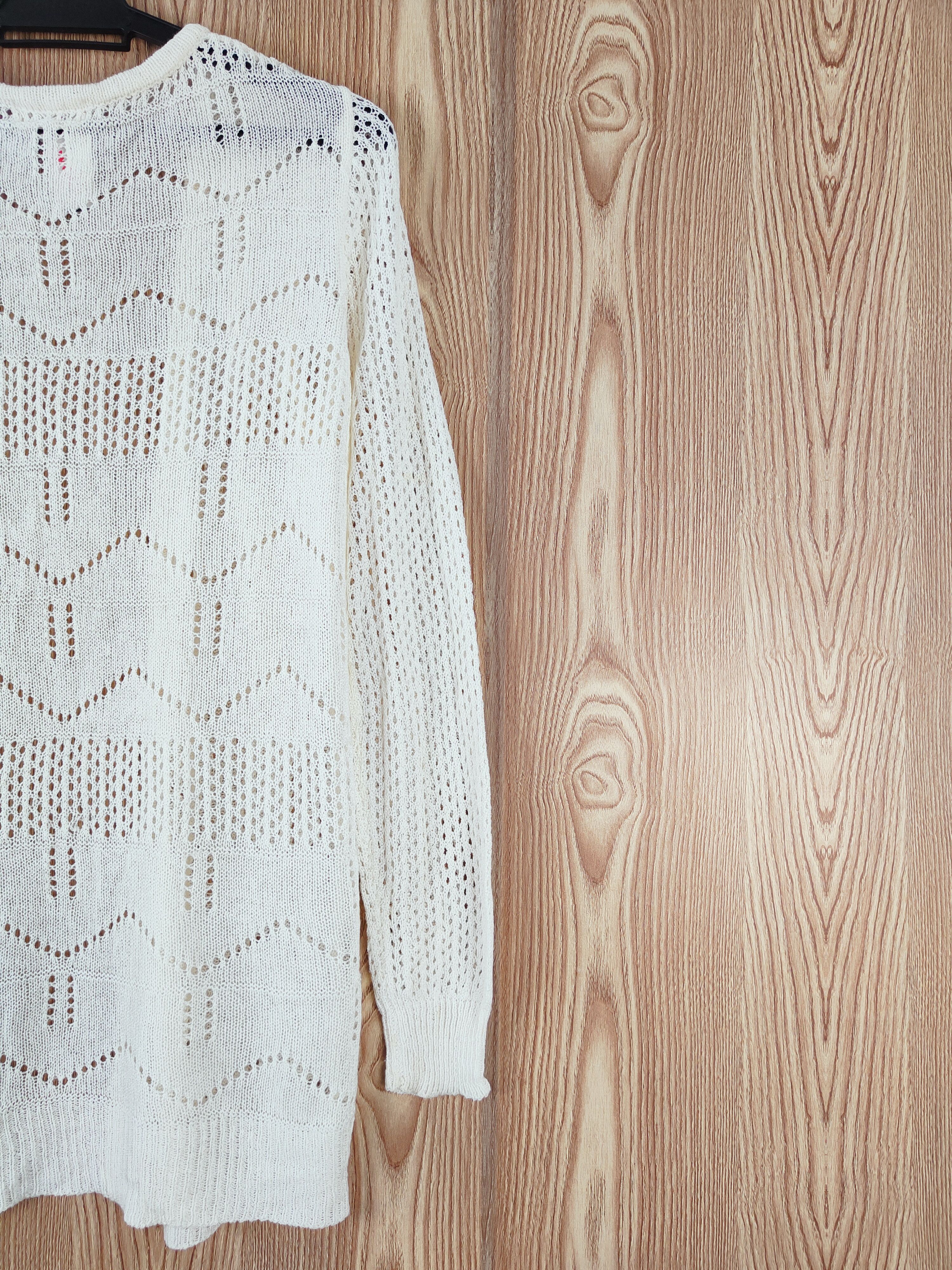 Aran Isles Knitwear × Japanese Brand Naturam Beige Mesh Net Knitwear Cardigan #W481 Size M / US 6-8 / IT 42-44 - 9 Thumbnail