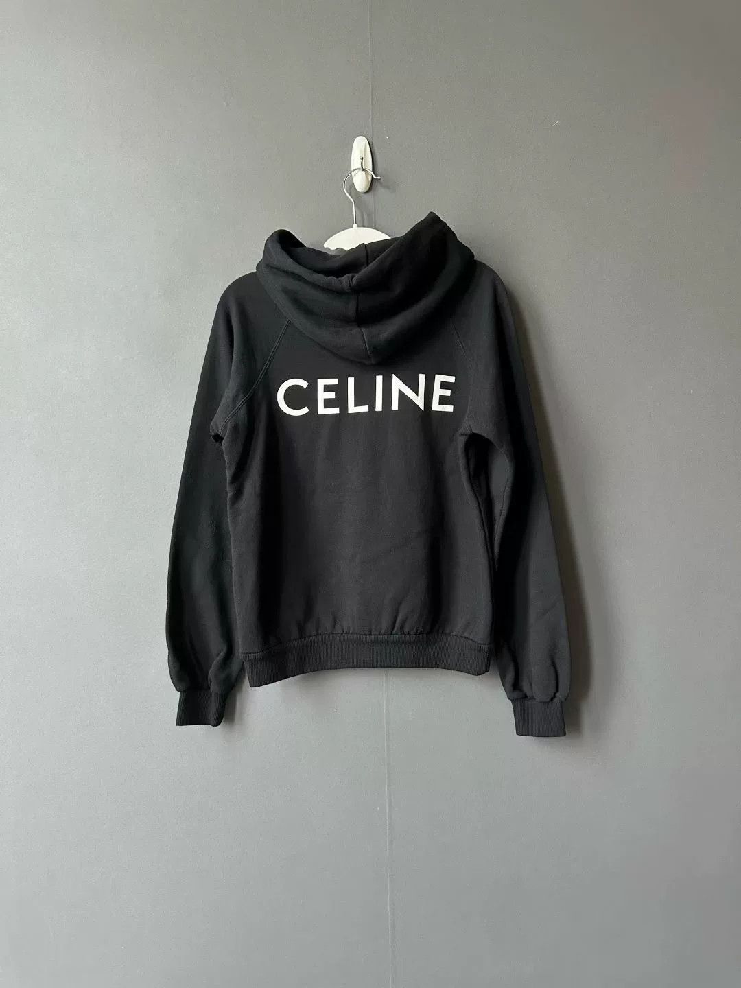 Celine celine black logo hoodie sweatshirt Size S / US 4 / IT 40 - 1 Thumbnail