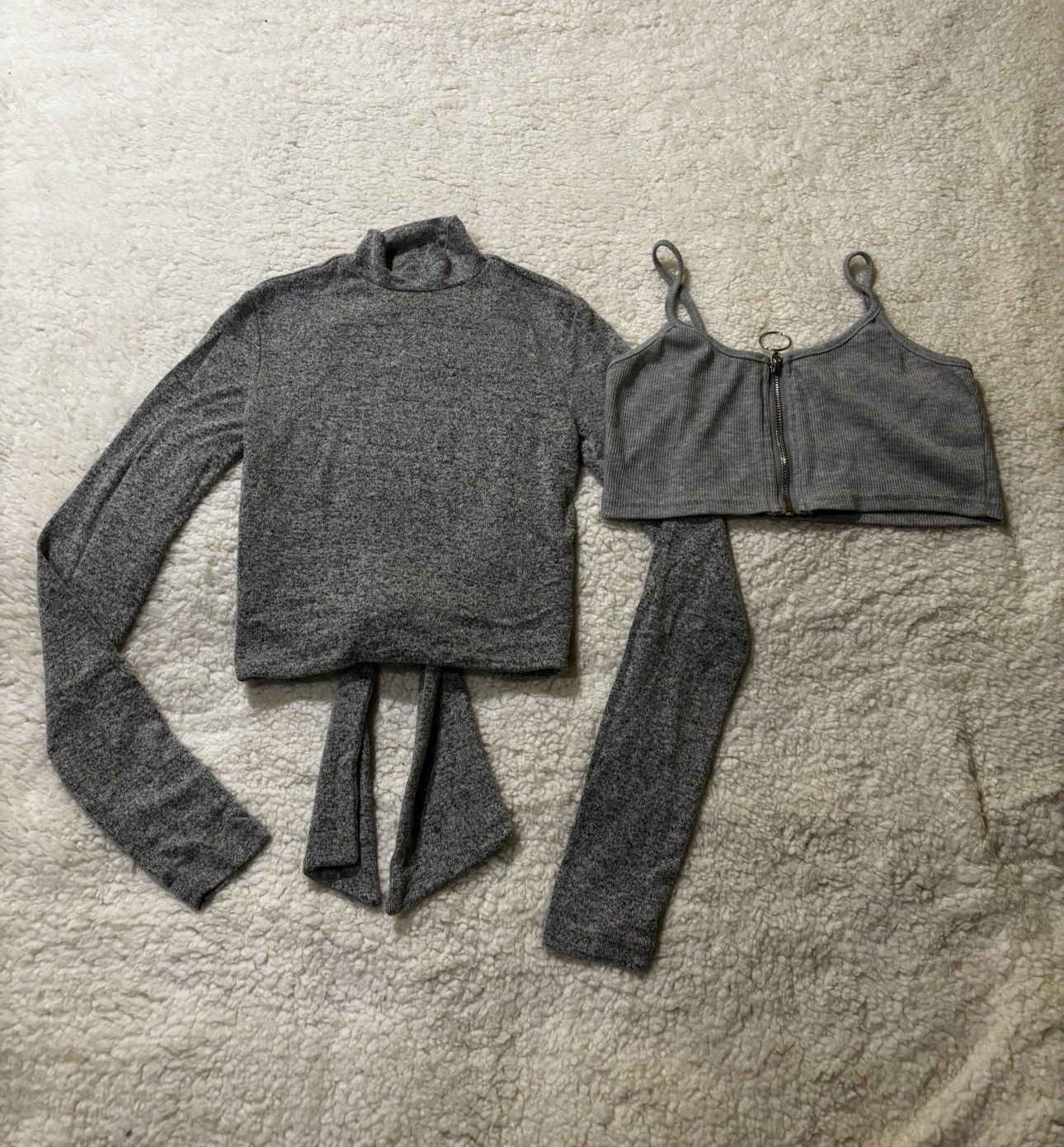 Garage Gray top & tank top set0826 Size XS / US 0-2 / IT 36-38 - 1 Thumbnail