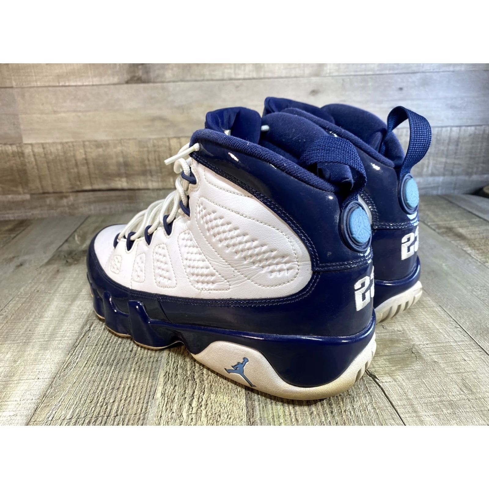Jordan Brand Air Jordan 9 Retro UNC Pearl Blue 302370-145 Men’s Sz 10 Nike Jordan Sneaker Navy Leather High Top Retro University 2019 Mens Shoes Size US 9 / EU 42 - 4 Thumbnail