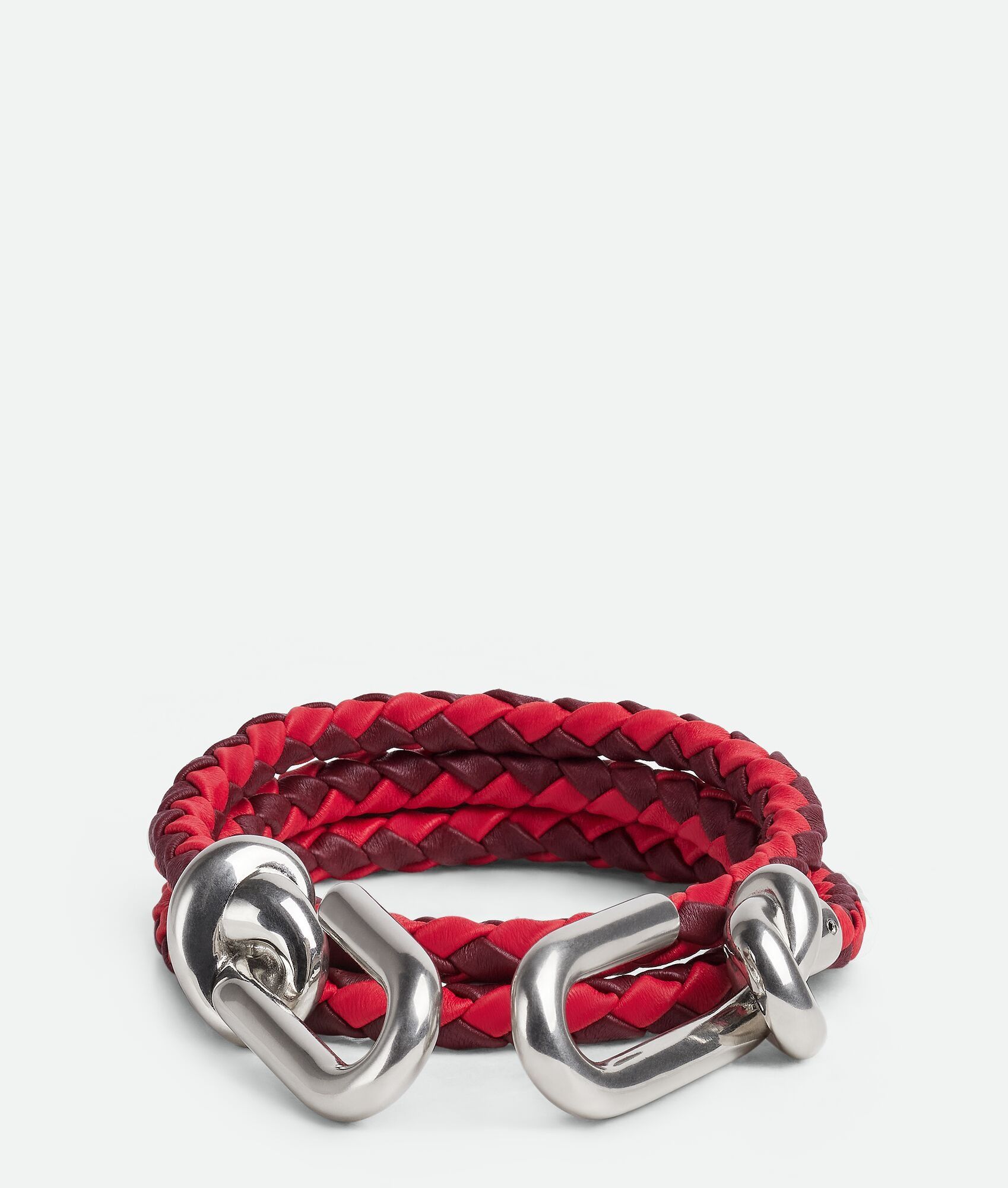 Bottega Veneta o1w1db10925 Size: 100 / Intreccio Knot Belt in Red/Brown Size 40 - 1 Thumbnail