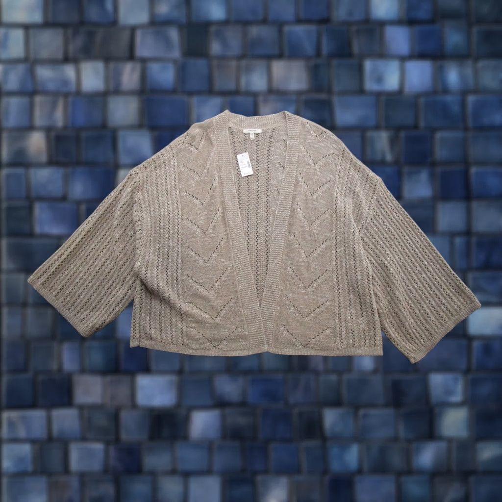 Vintage Maurices Women's Cardigan Shawl Open Front Knit Sweater 2XL Beige NEW Size XXL / US 16-18 / IT 52-54 - 1 Thumbnail