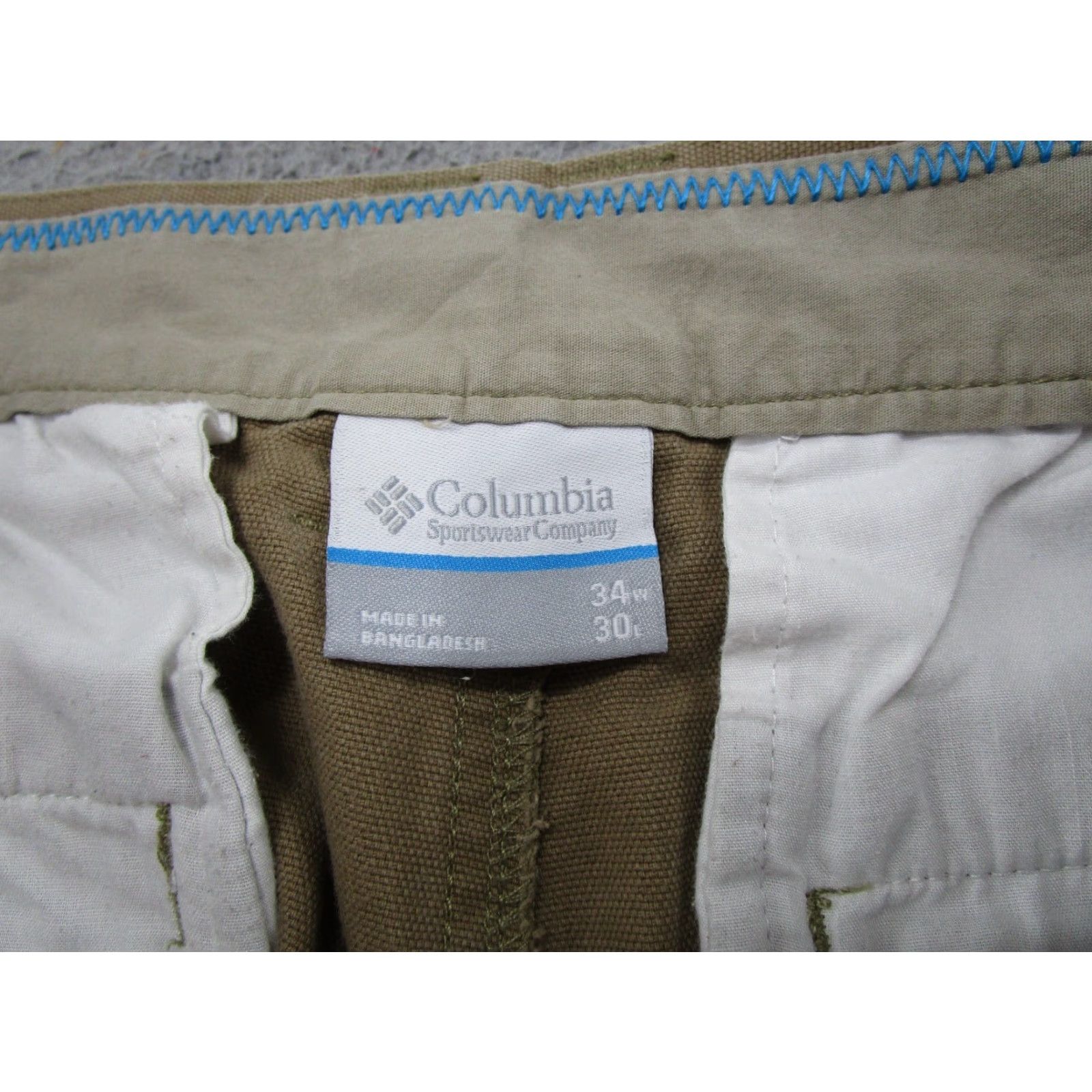 Vintage Columbia Beige Pants Straight Leg 34x30 Cargo Canvas Zip Pockets Men Regular Classic Chino 5-Pocket Style Outdoor Logo 30 In Inseam Size US 34 / EU 50 - 5 Thumbnail