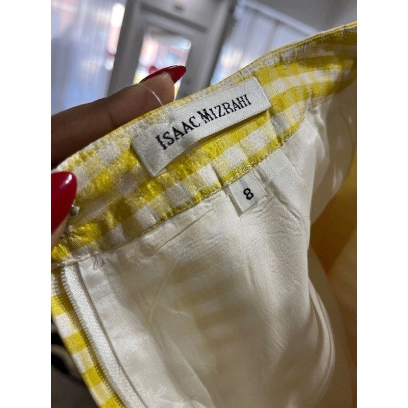 Isaac Mizrahi Vintage Isaac Mizrahi Yellow and White Silk Cropped Pants Size 30" / US 8 / IT 44 - 3 Thumbnail