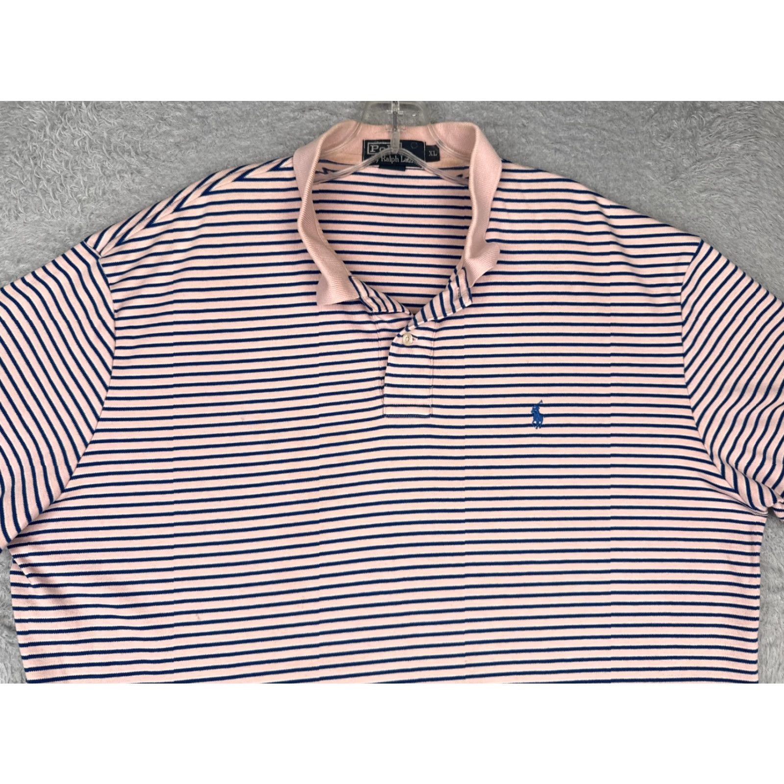 Ralph Lauren VINTAGE Polo Ralph Lauren Shirt Men XL Pink Stripe Cotton Polo Shirt Size US XL / EU 56 / 4 - 4 Thumbnail