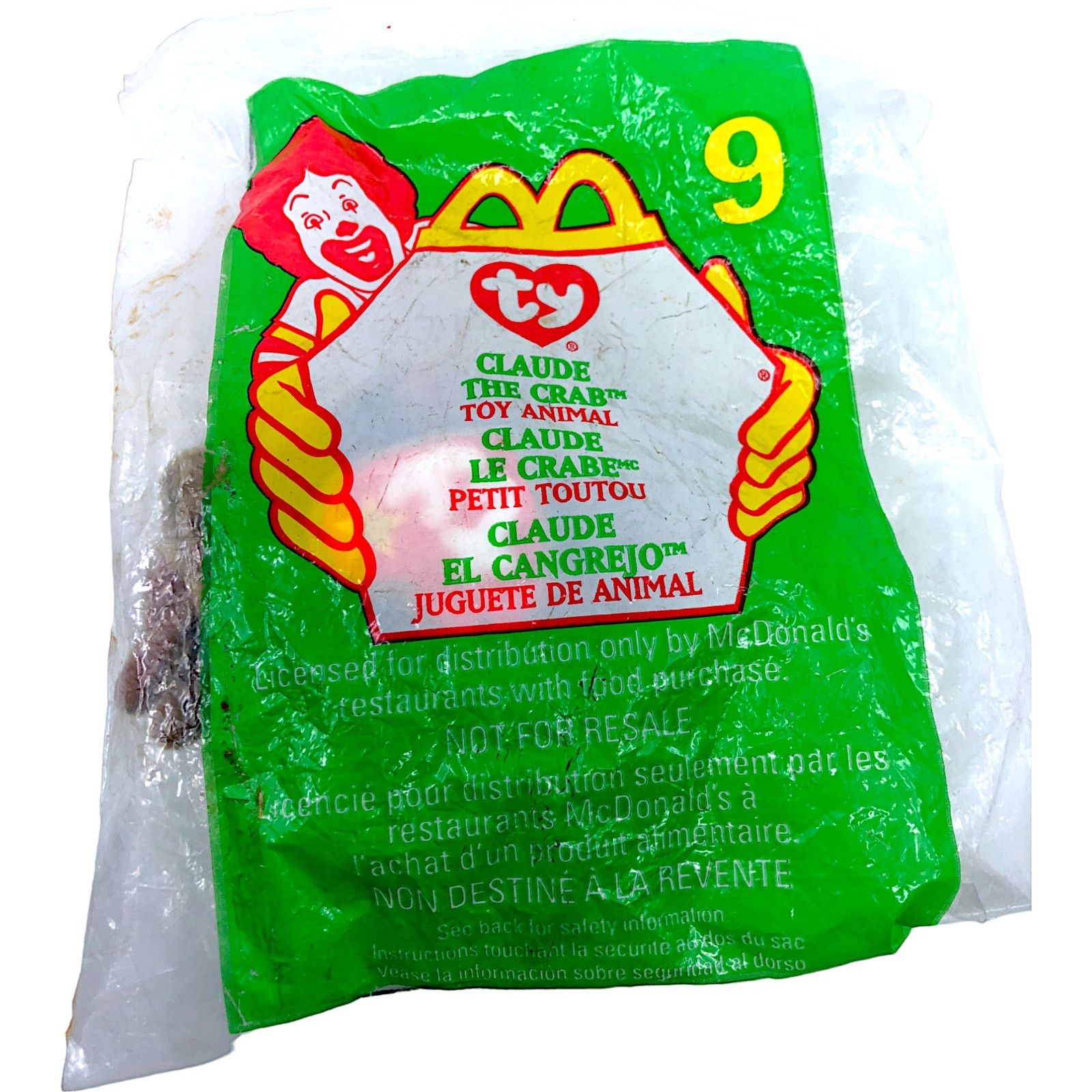 Other McDonald's x Ty Teenie Beanie Baby #9 Claude the Crab *NEW* Size ONE SIZE - 1 Thumbnail