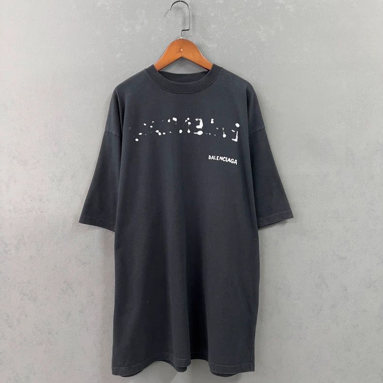Balenciaga Fuzzy graffiti inkjet short sleeve