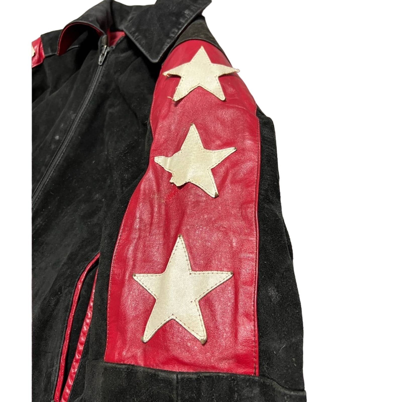 Phoenix Clothing VTG Outerwear By Phoenix USA Flag Suede Leather Jacket USA Size US L / EU 52-54 / 3 - 3 Thumbnail