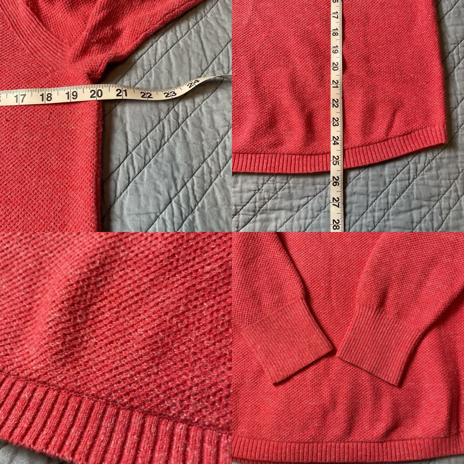 Vintage LL Bean Womens M Reg Cotton Sweater Red Pink Classic Pullover Knit Crew Ne*ck Raglan Long Sleeve Office Casual Winter Spring Fall All Seasons Mens? Size M / US 6-8 / IT 42-44 - 8 Thumbnail