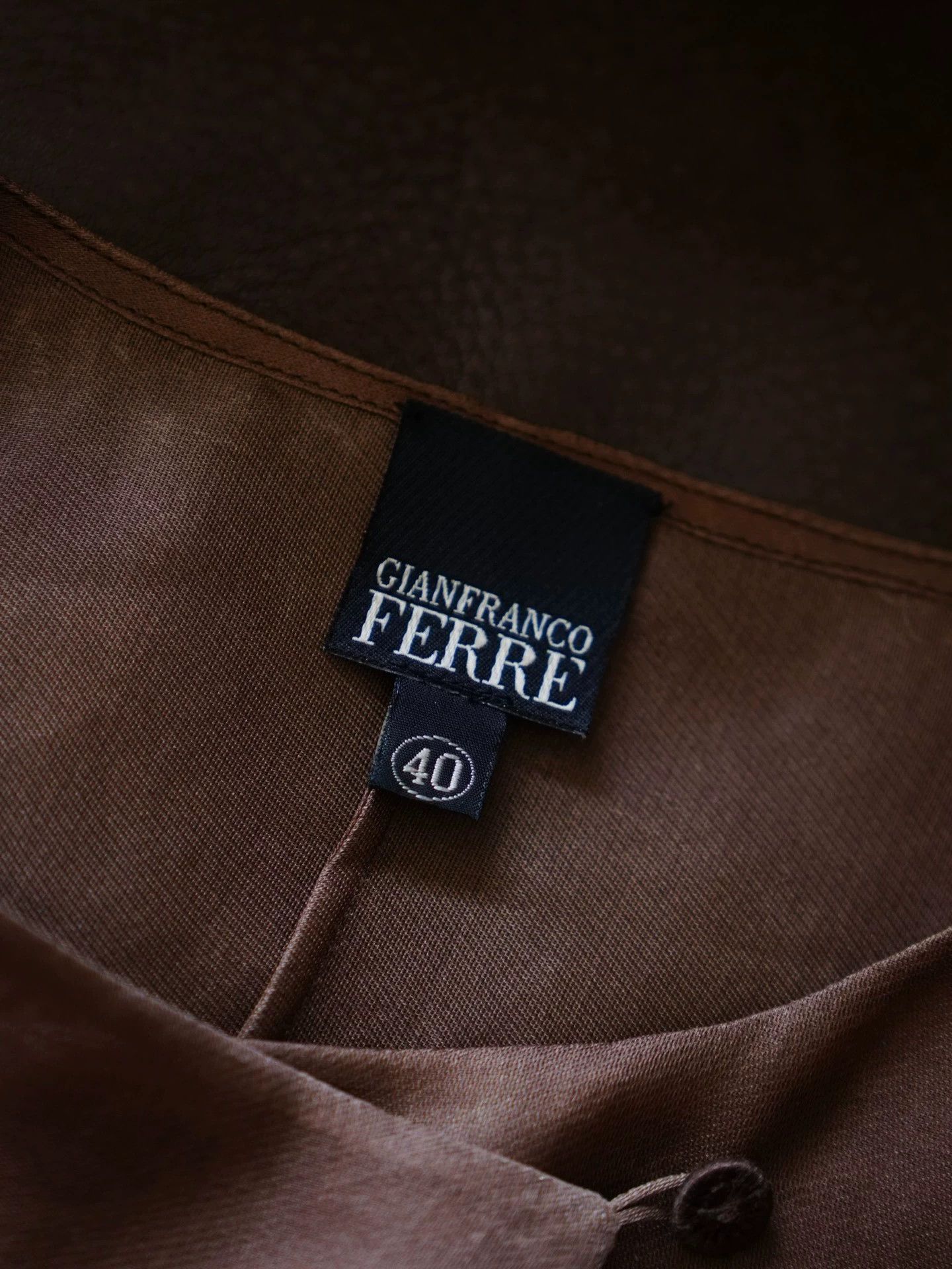 Gianfranco Ferre Gianfranco Ferre Vintage Silk Organza Shirt Camel it40/S Size S / US 4 / IT 40 - 6 Thumbnail