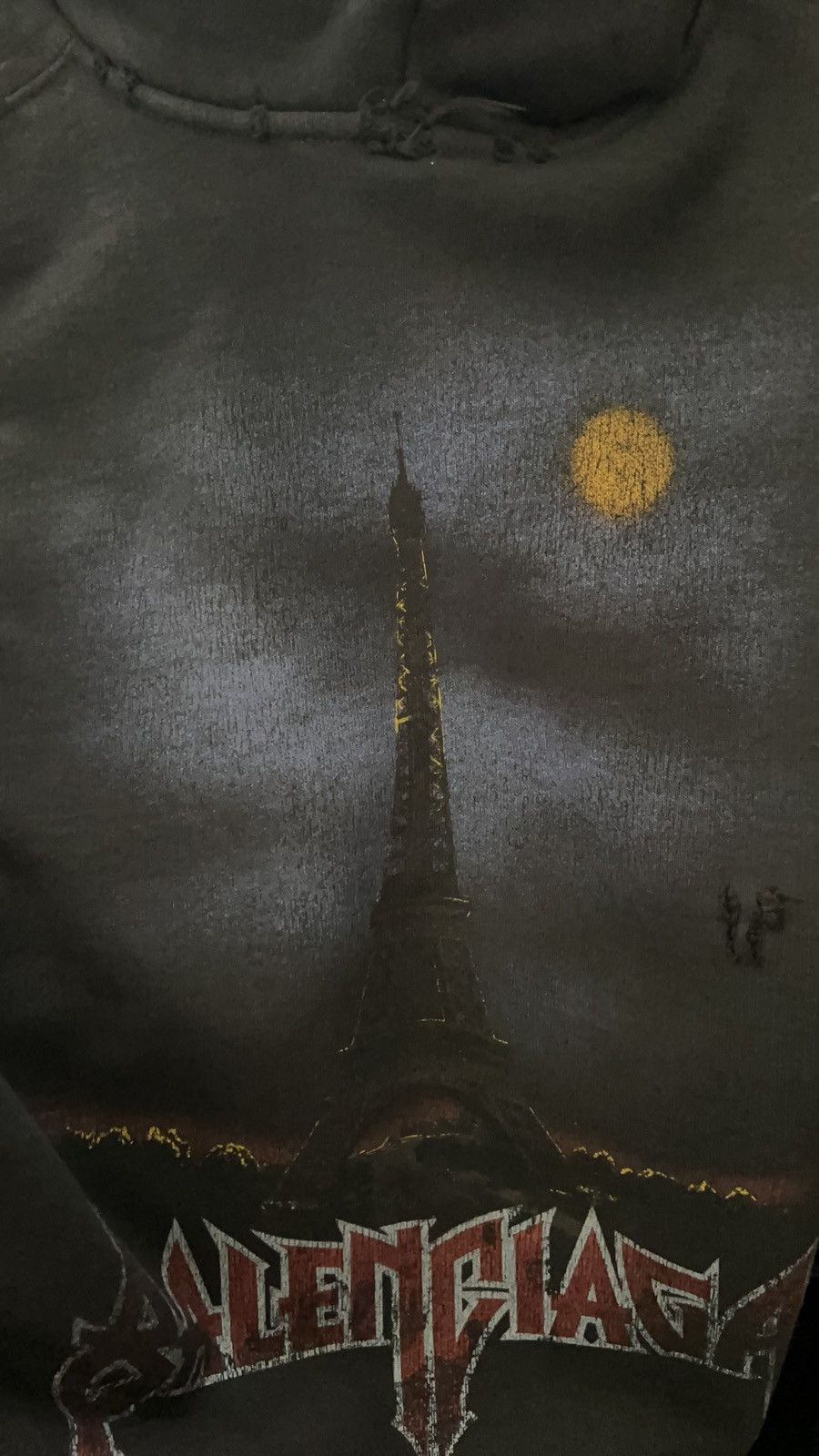 Balenciaga ⚠️RARE⚠️Balenciaga Paris Moon washed black Zip-up Hoodie Size US L / EU 52-54 / 3 - 10 Thumbnail