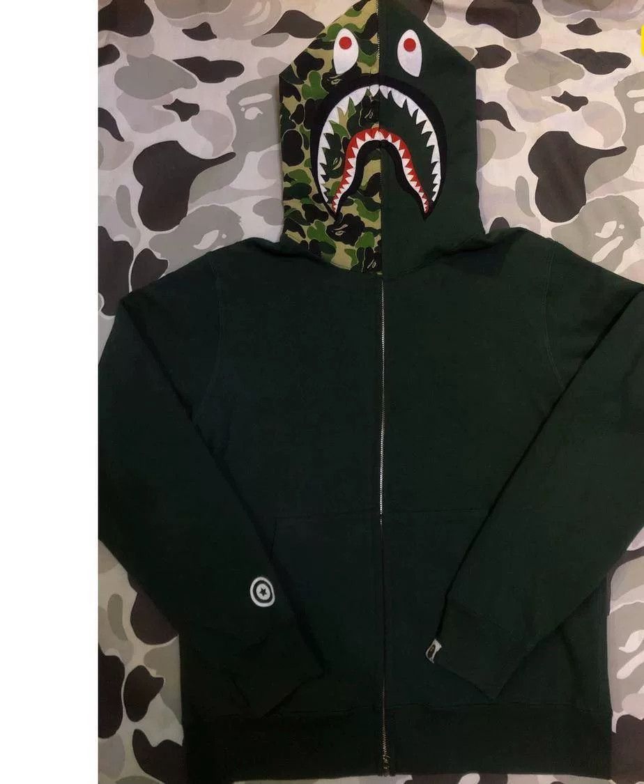 Bape Bape Green Shark Sweatshirt Pullover Size US L / EU 52-54 / 3 - 1 Thumbnail