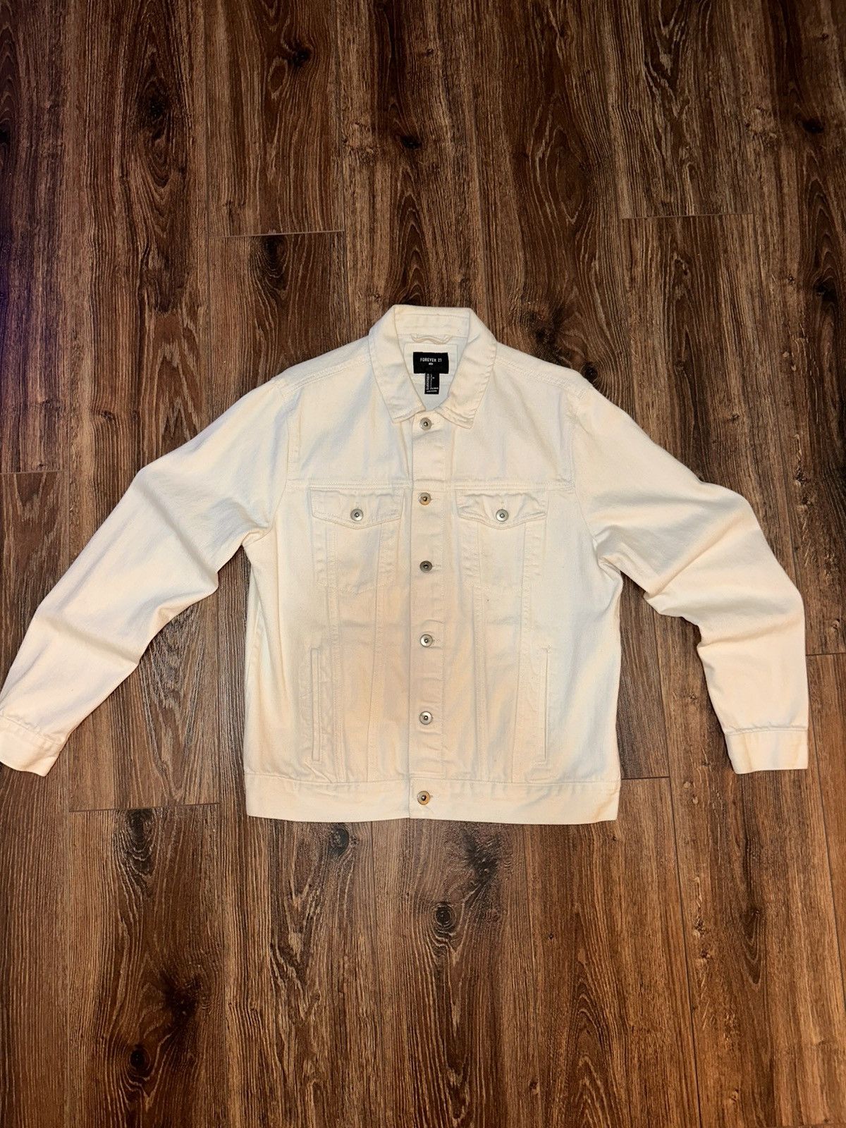 Forever 21 Forever 21 White Denim Jacket Size US L / EU 52-54 / 3 - 1 Thumbnail