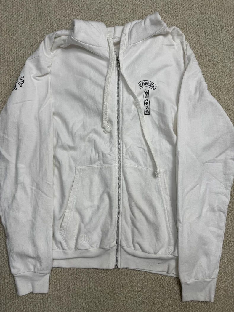 Chrome Hearts Chrome Hearts White Zip Hoodie Size L Size US L / EU 52-54 / 3 - 1 Thumbnail