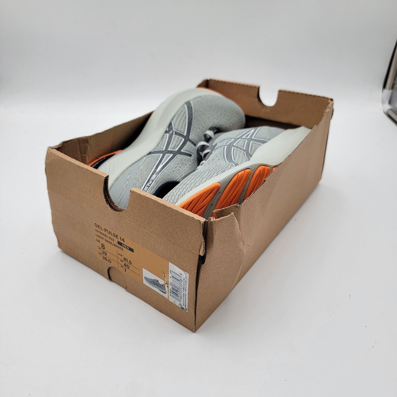 Asics Mens ASICS Gel Pulse 14 Light Sage Orange Sz 8 NIB Running Size US 8 / EU 41 - 8 Thumbnail