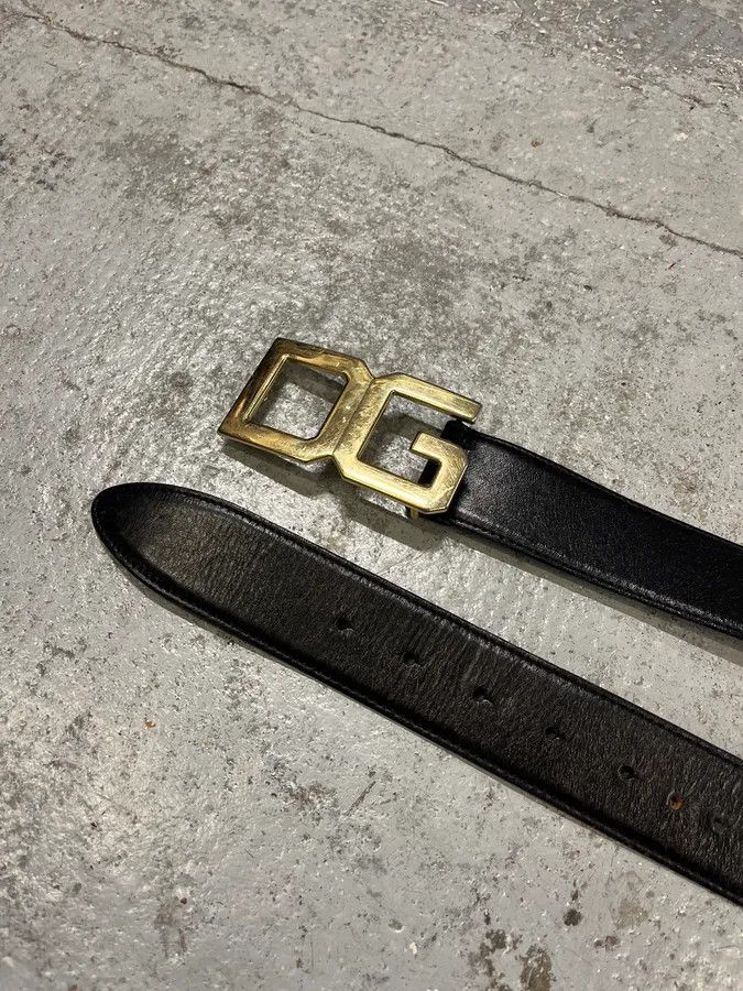 Dolce & Gabbana 2000s Dolce & Gabbana Golden DG Brown Leather Belt Size ONE SIZE - 4 Thumbnail