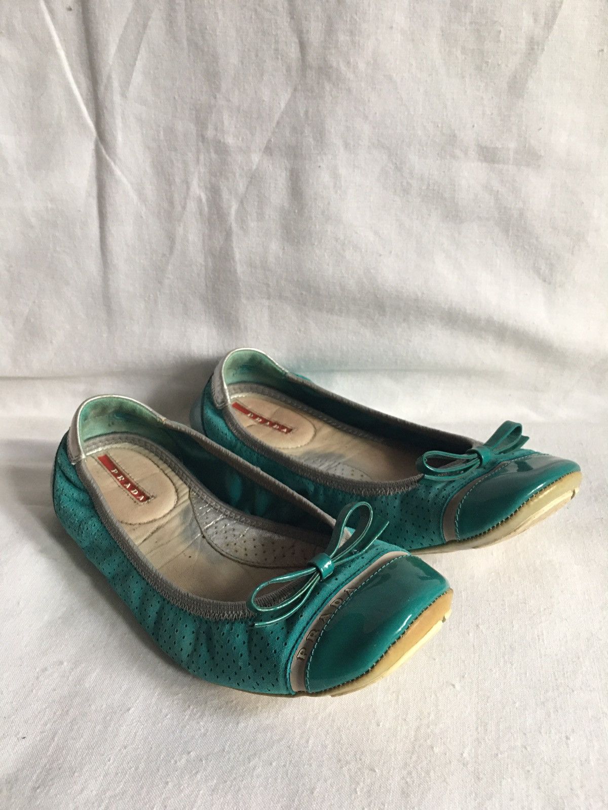 Prada PRADA Nappa Patent Perforated Ballet Flats Size EU 38.5 Size US 8.5 / IT 38.5 - 4 Thumbnail